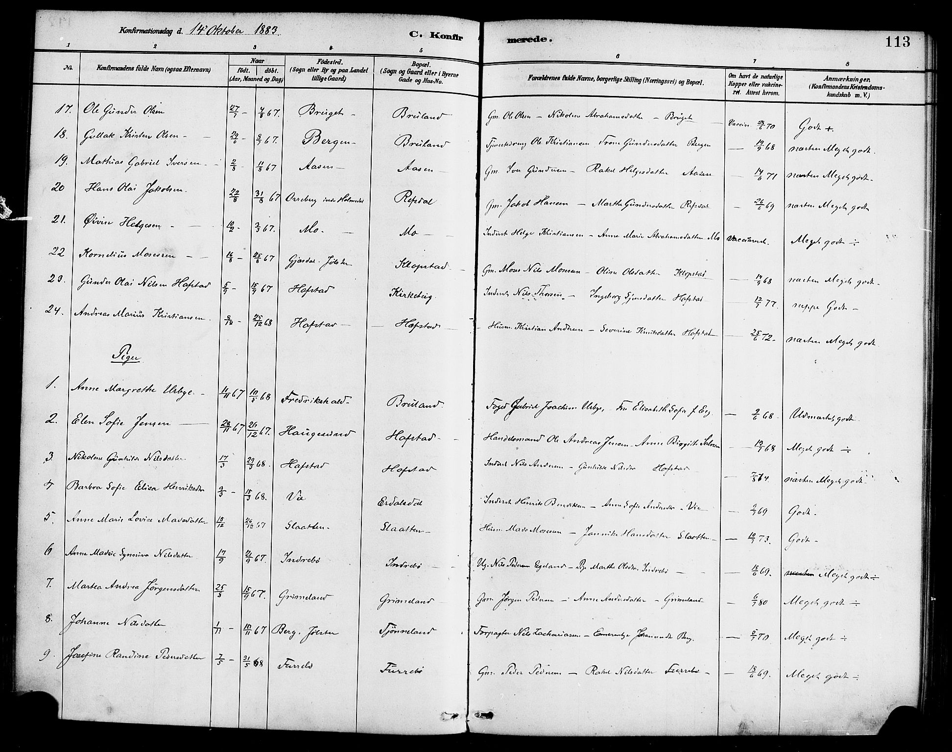 Førde sokneprestembete, SAB/A-79901/H/Haa/Haab/L0001: Parish register (official) no. B 1, 1880-1898, p. 113