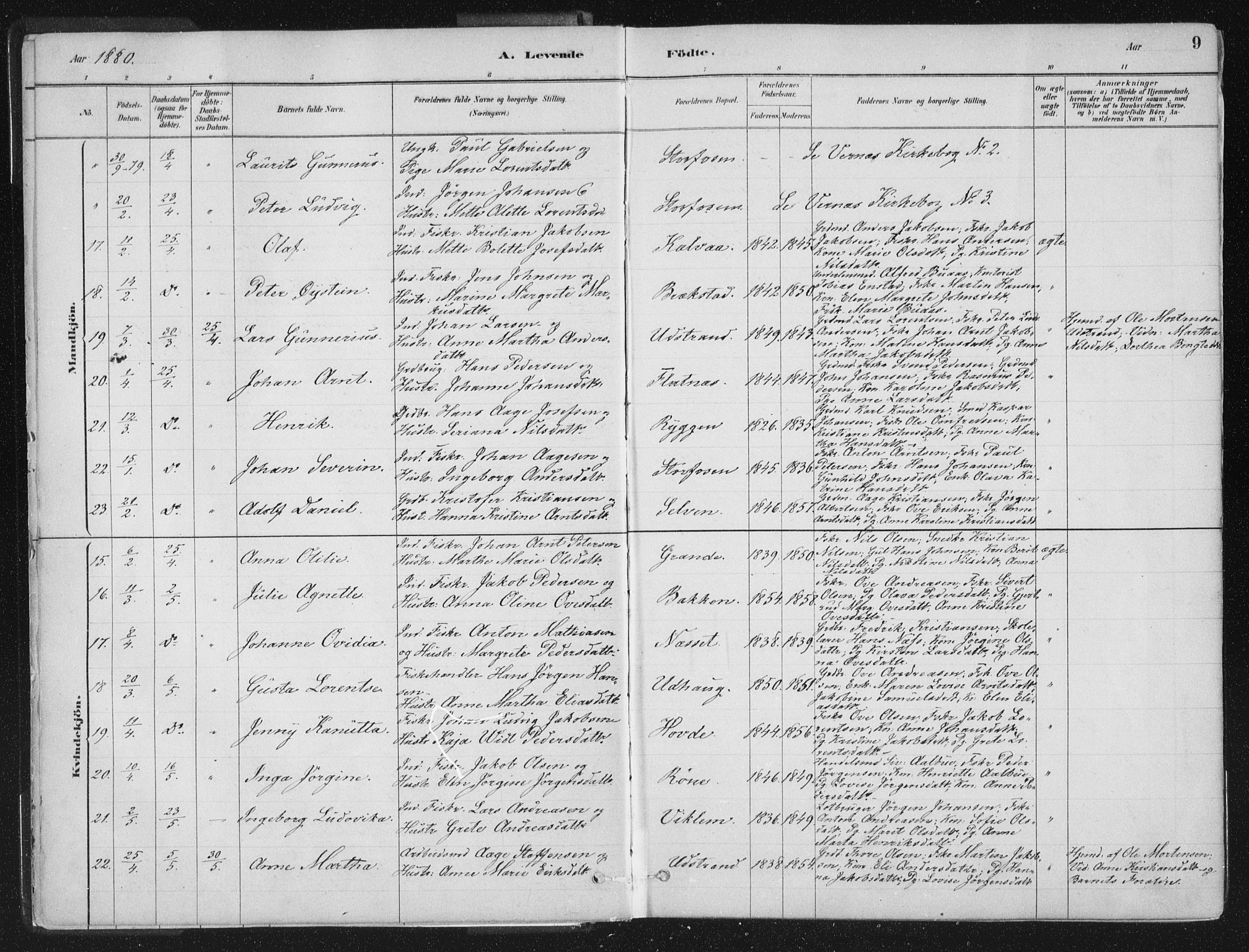 Ministerialprotokoller, klokkerbøker og fødselsregistre - Sør-Trøndelag, AV/SAT-A-1456/659/L0739: Parish register (official) no. 659A09, 1879-1893, p. 9