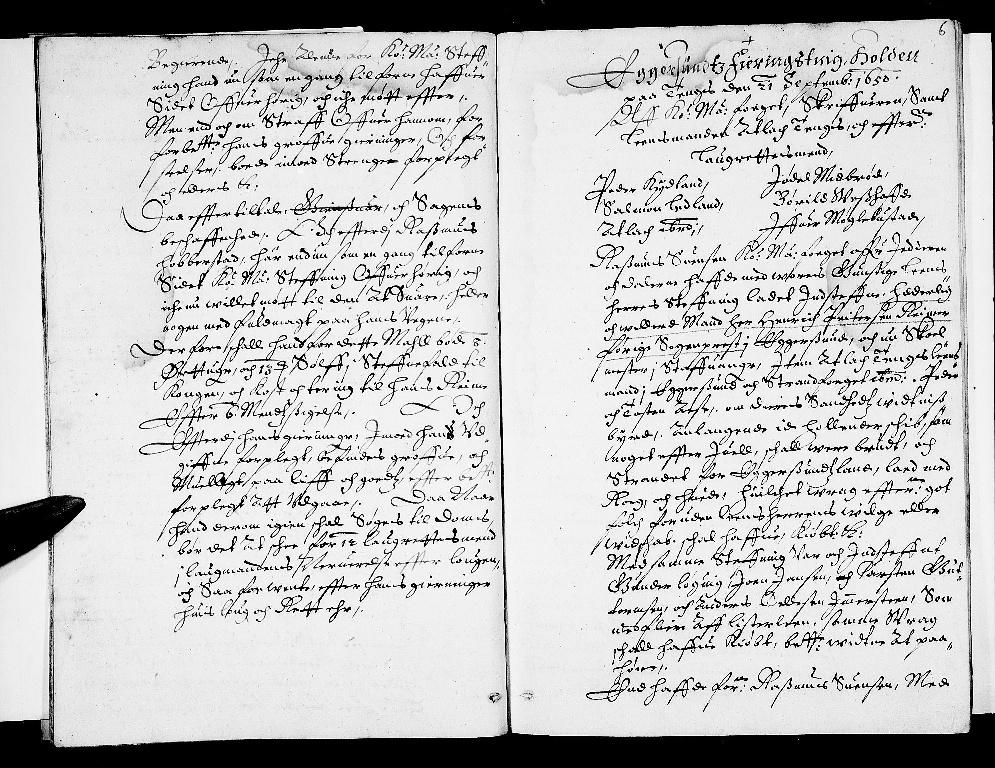 Jæren og Dalane sorenskriveri, AV/SAST-A-100306/3/30/30BA/L0018: TINGBOK, 1650-1654, p. 5b-6a