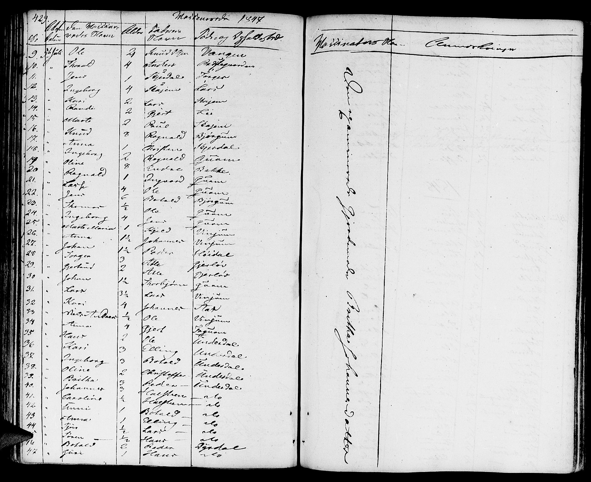 Aurland sokneprestembete, SAB/A-99937/H/Ha/Haa/L0006: Parish register (official) no. A 6, 1821-1859, p. 429