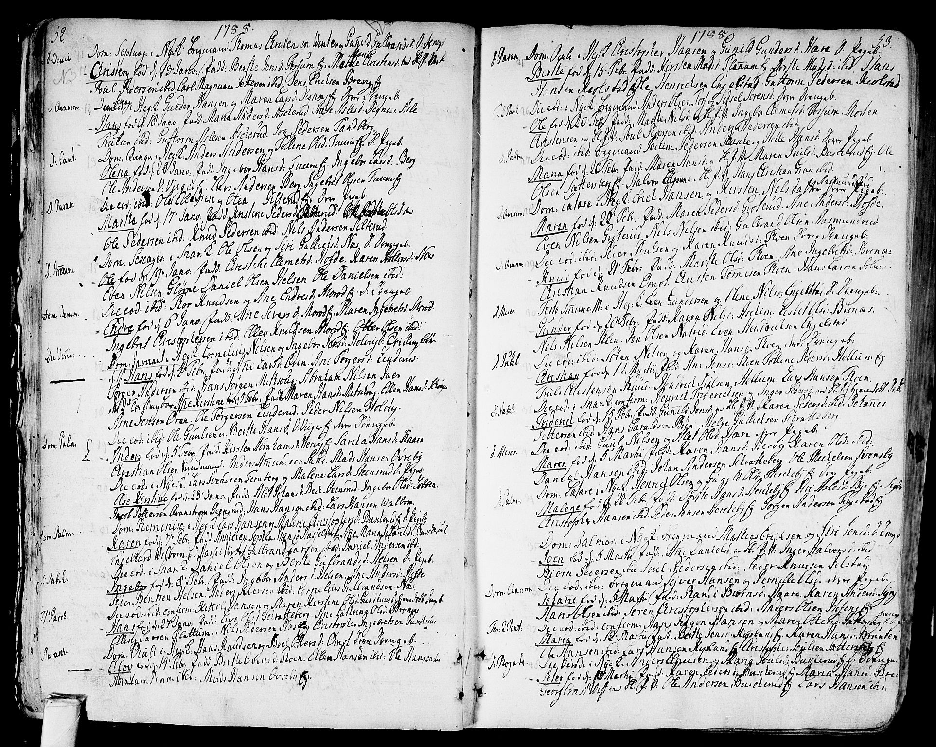 Modum kirkebøker, SAKO/A-234/F/Fa/L0003: Parish register (official) no. 3, 1783-1819, p. 52-53