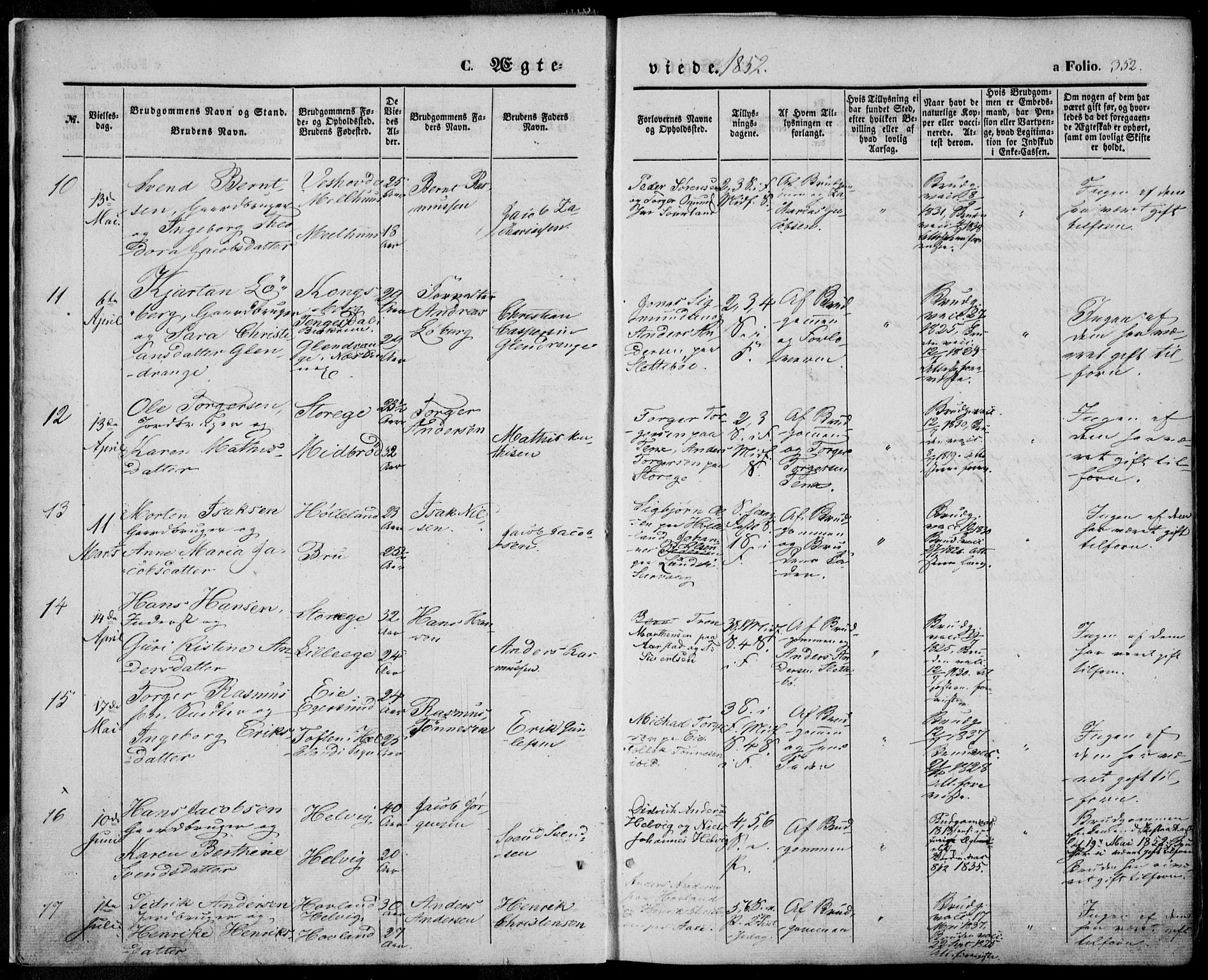 Eigersund sokneprestkontor, SAST/A-101807/S08/L0013: Parish register (official) no. A 12.2, 1850-1865, p. 352