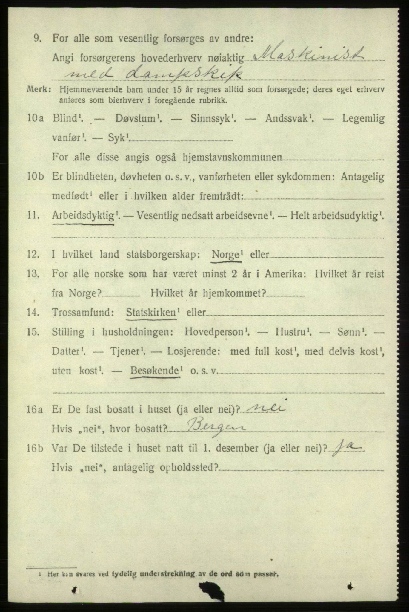SAB, 1920 census for Skånevik, 1920, p. 3076