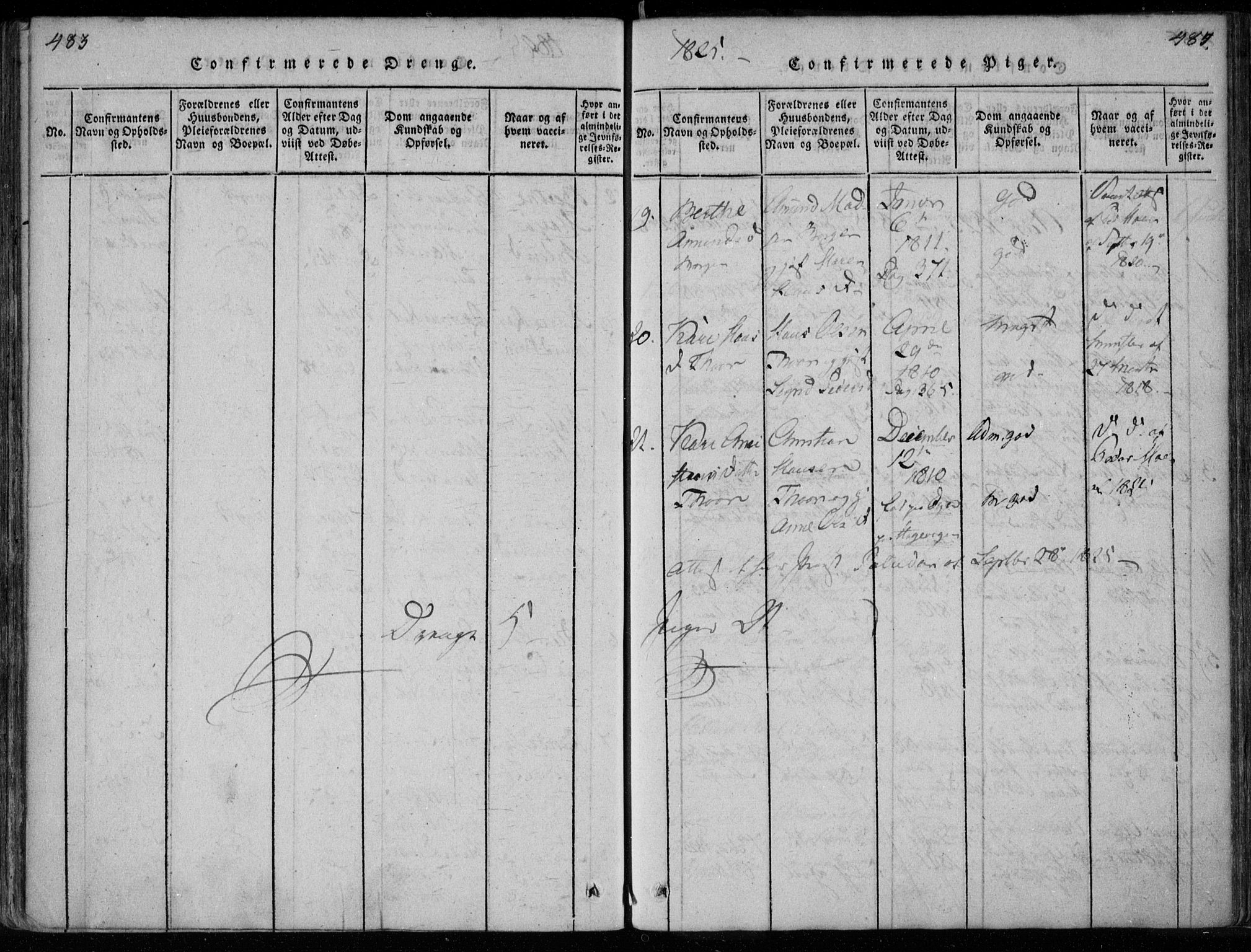 Modum kirkebøker, AV/SAKO-A-234/F/Fa/L0005: Parish register (official) no. 5, 1824-1841, p. 483-484