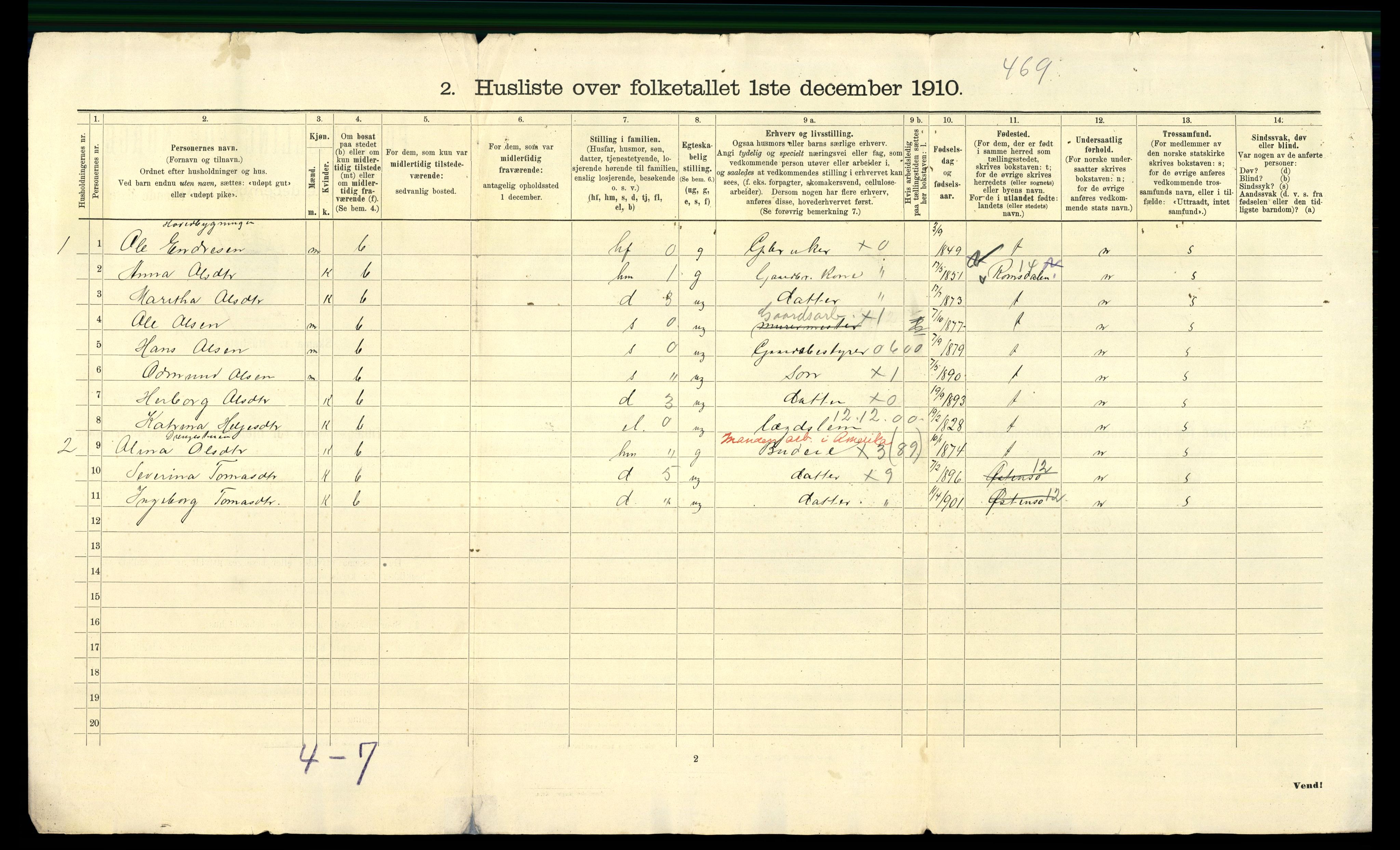 RA, 1910 census for Eidfjord, 1910, p. 24