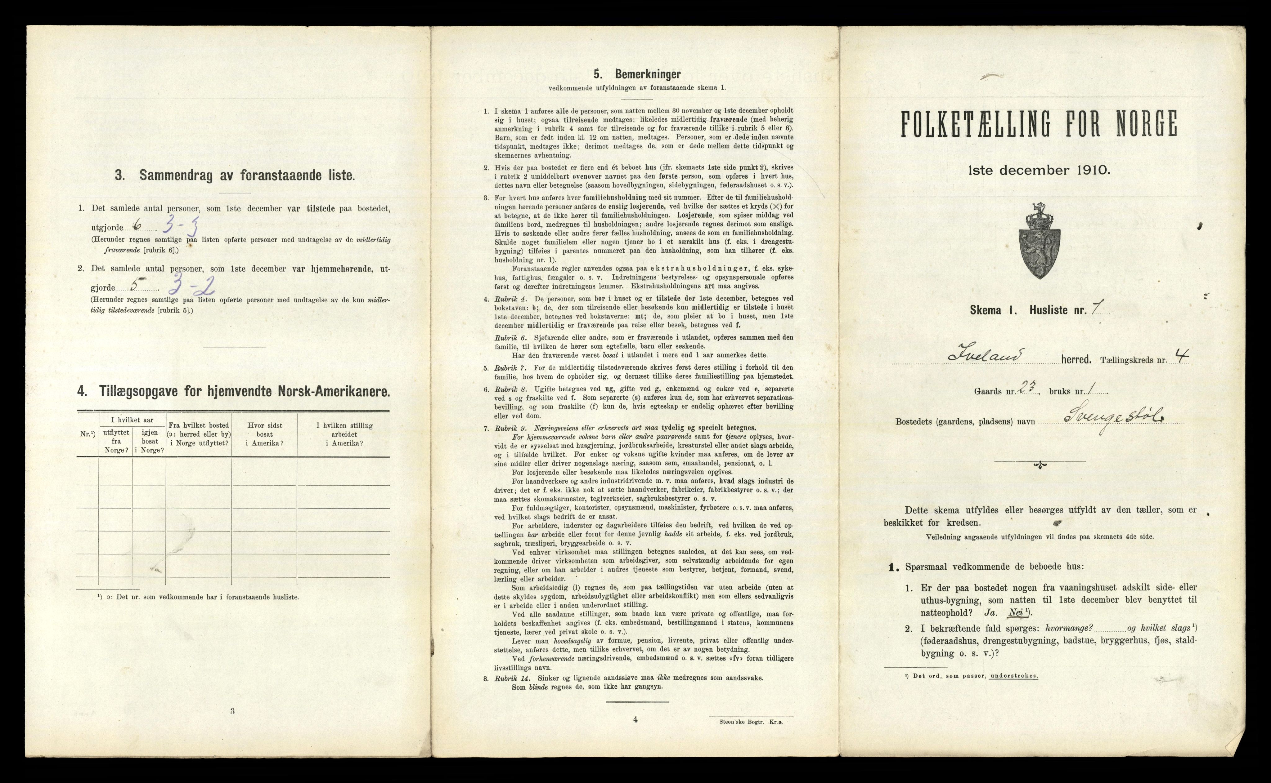 RA, 1910 census for Iveland, 1910, p. 159