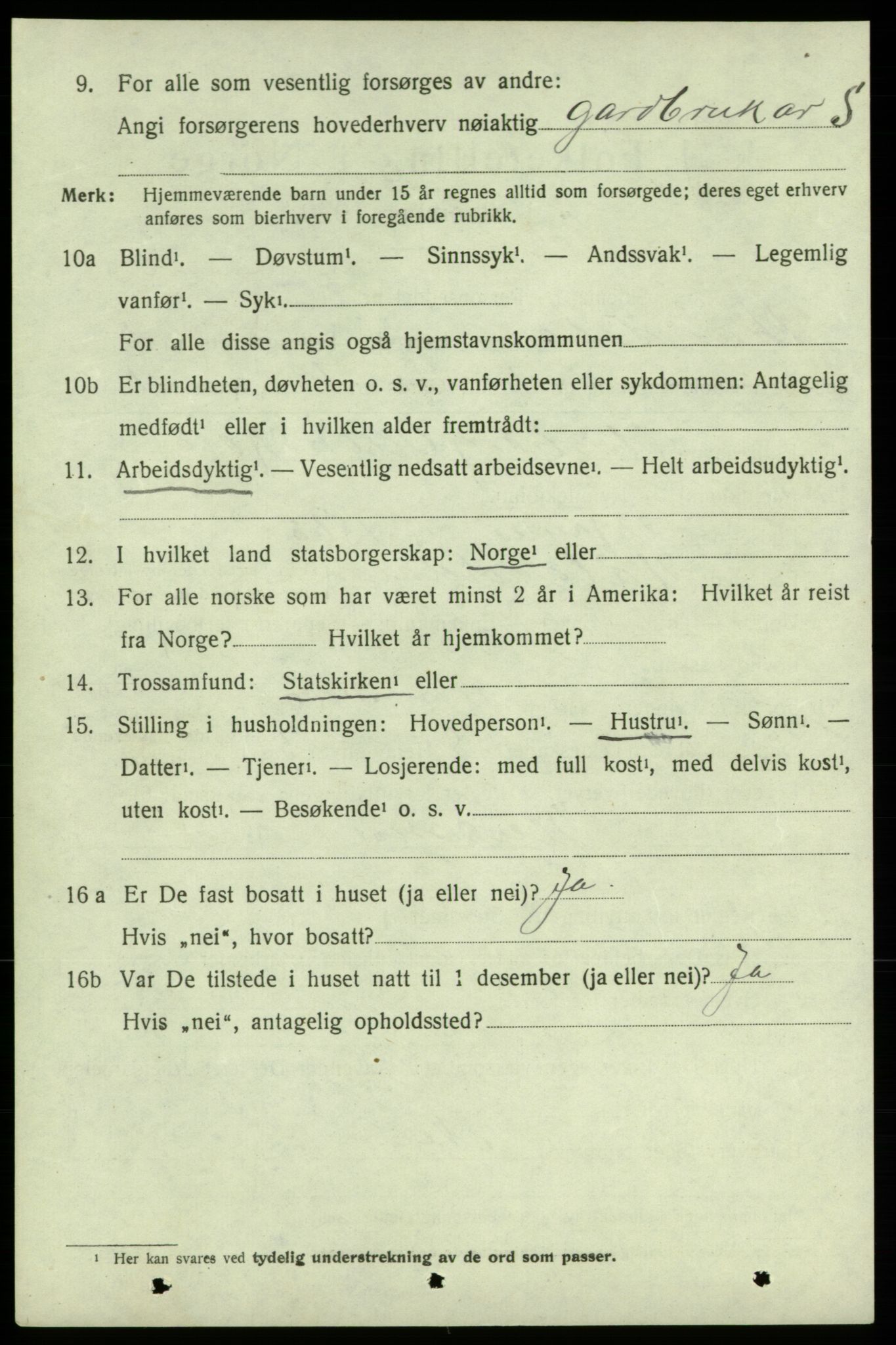 SAB, 1920 census for Strandebarm, 1920, p. 3781