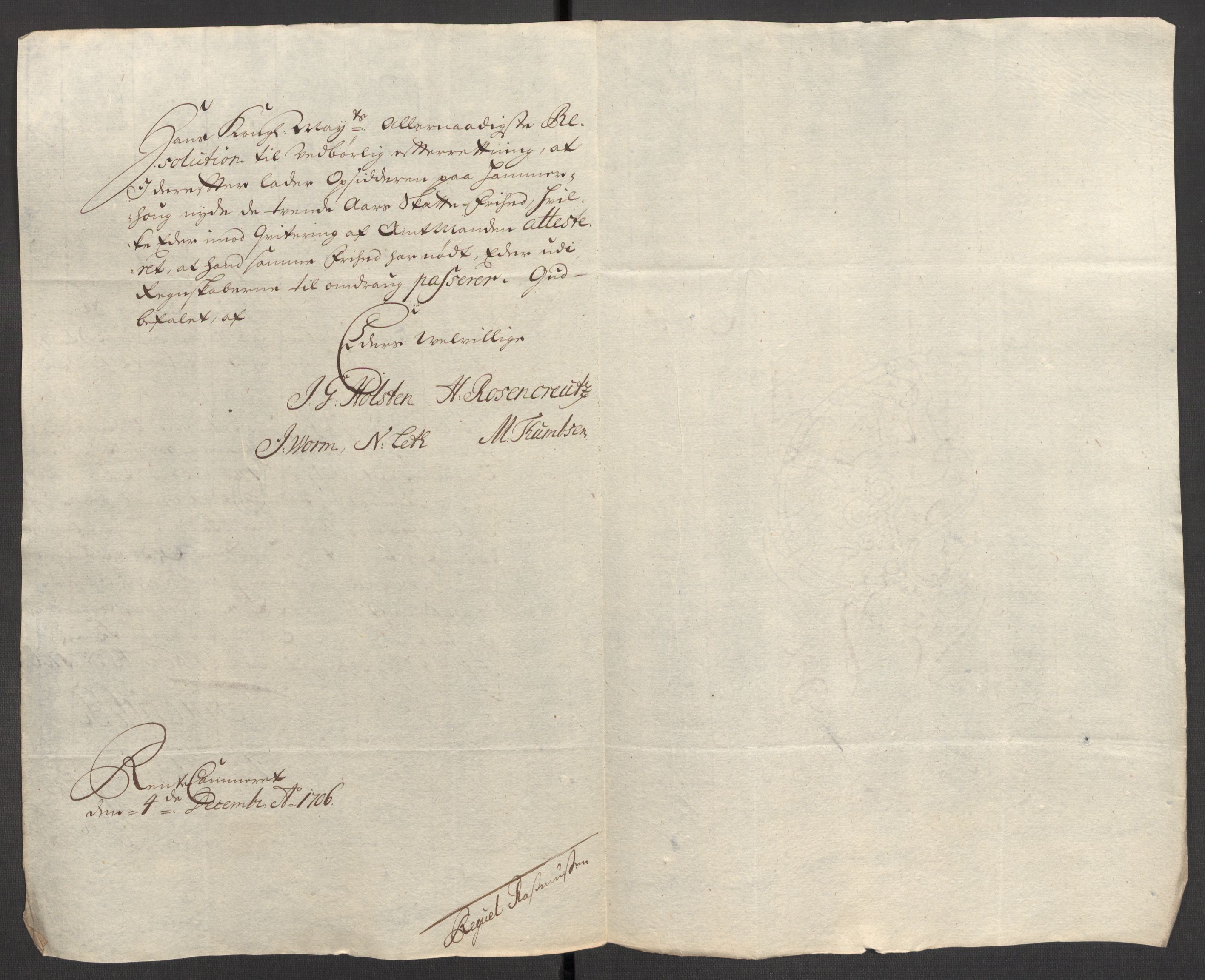 Rentekammeret inntil 1814, Reviderte regnskaper, Fogderegnskap, AV/RA-EA-4092/R48/L2984: Fogderegnskap Sunnhordland og Hardanger, 1706-1707, p. 264