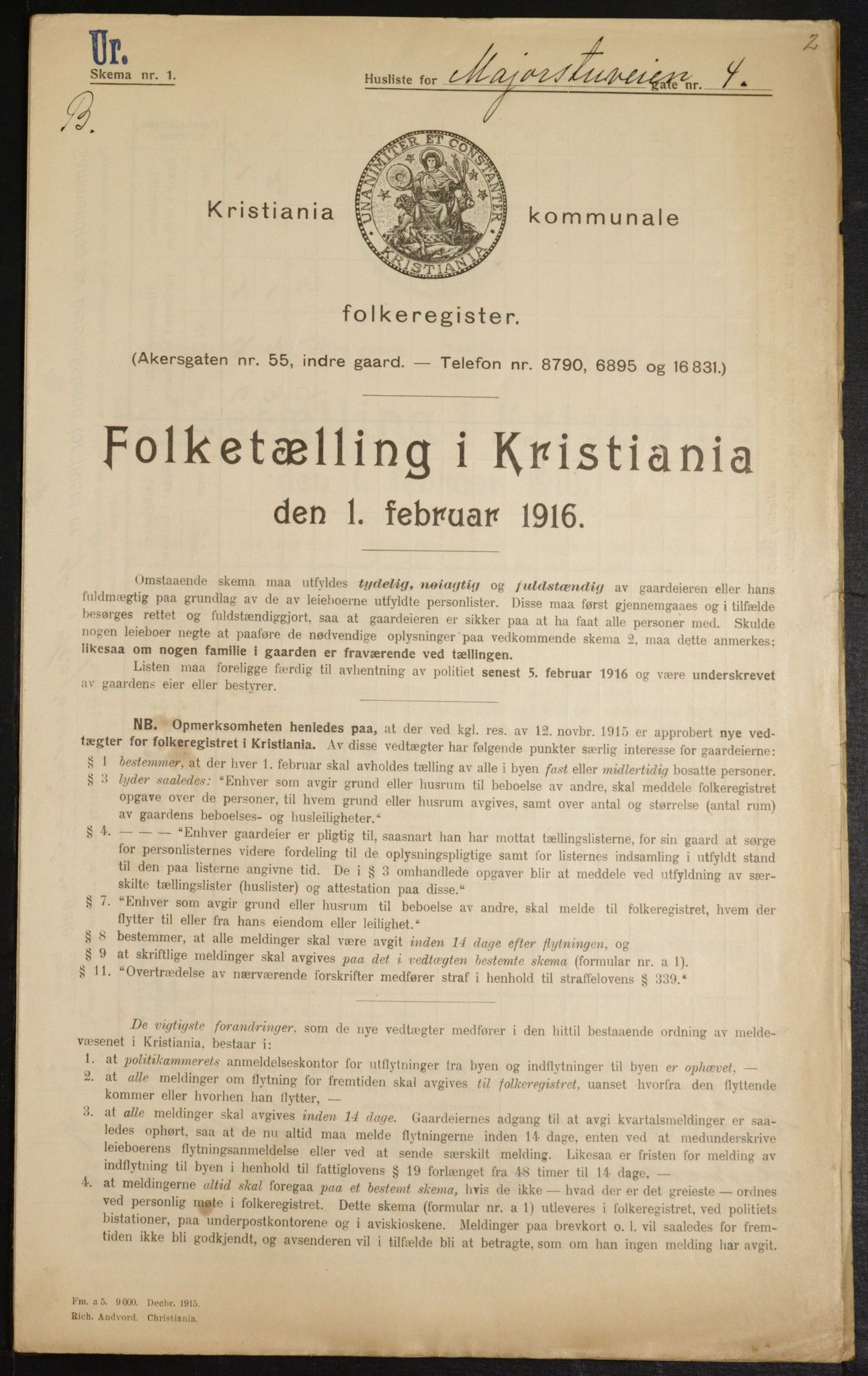 OBA, Municipal Census 1916 for Kristiania, 1916, p. 60928