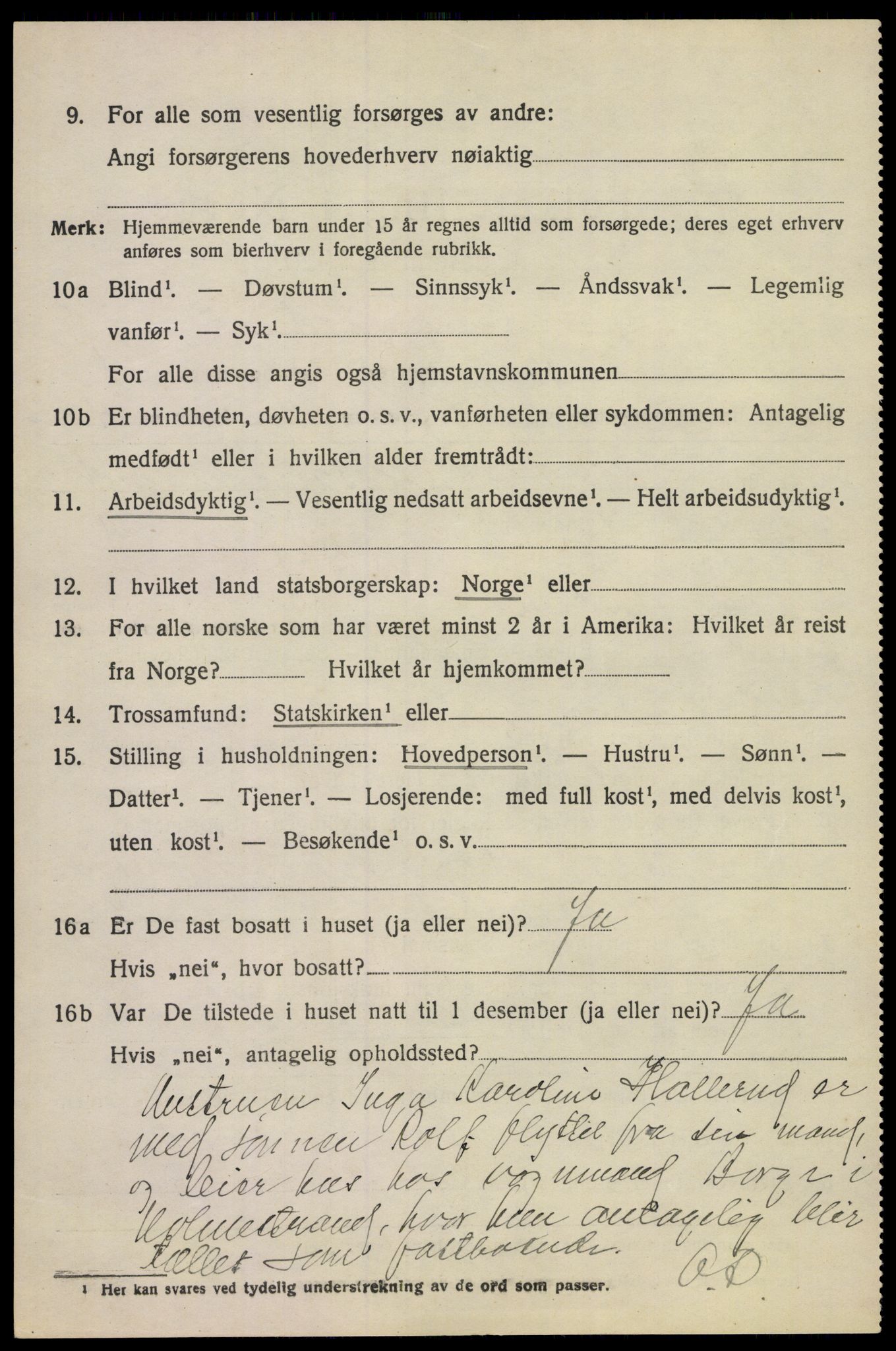 SAKO, 1920 census for Våle, 1920, p. 1275