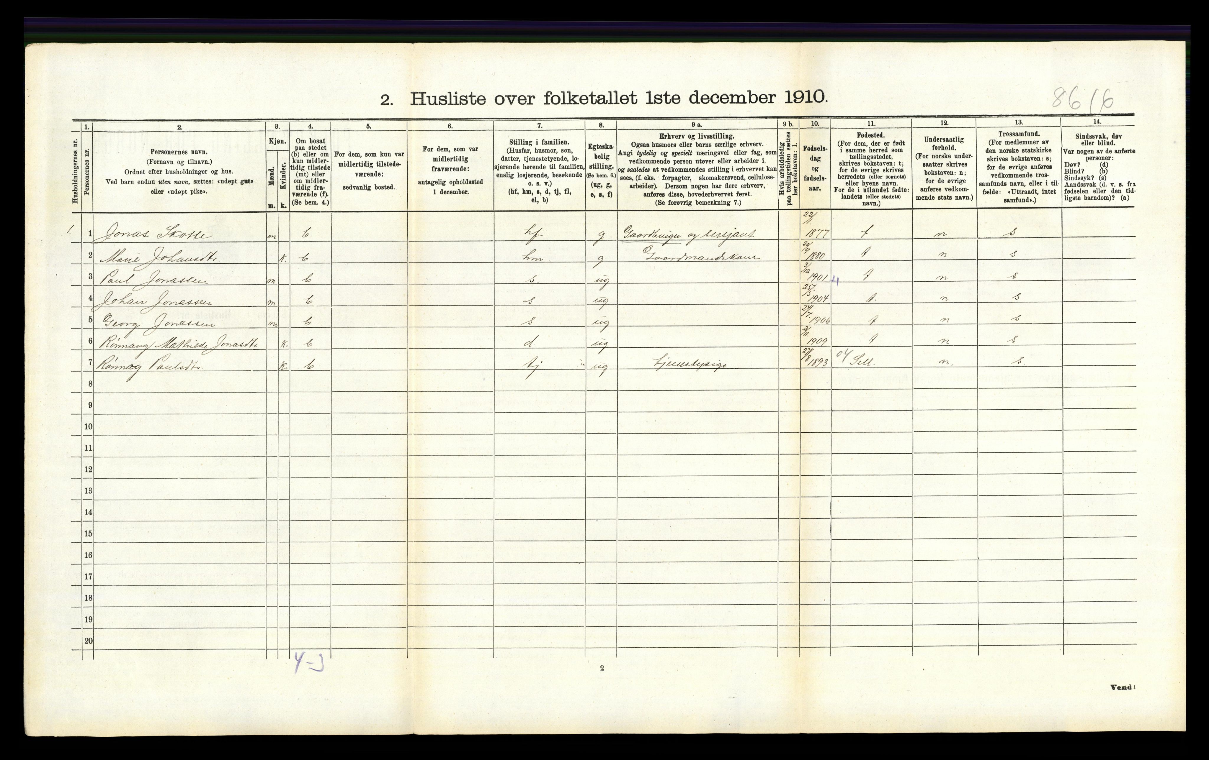 RA, 1910 census for Lesja, 1910, p. 420