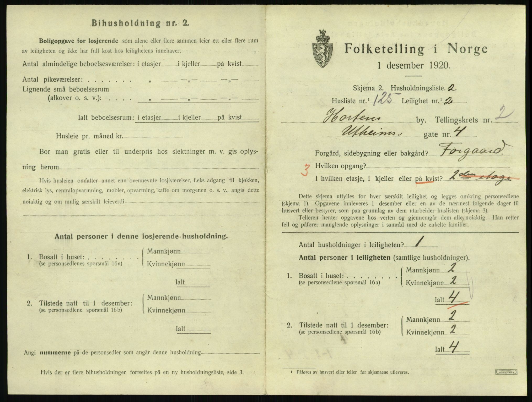 SAKO, 1920 census for Horten, 1920, p. 3791