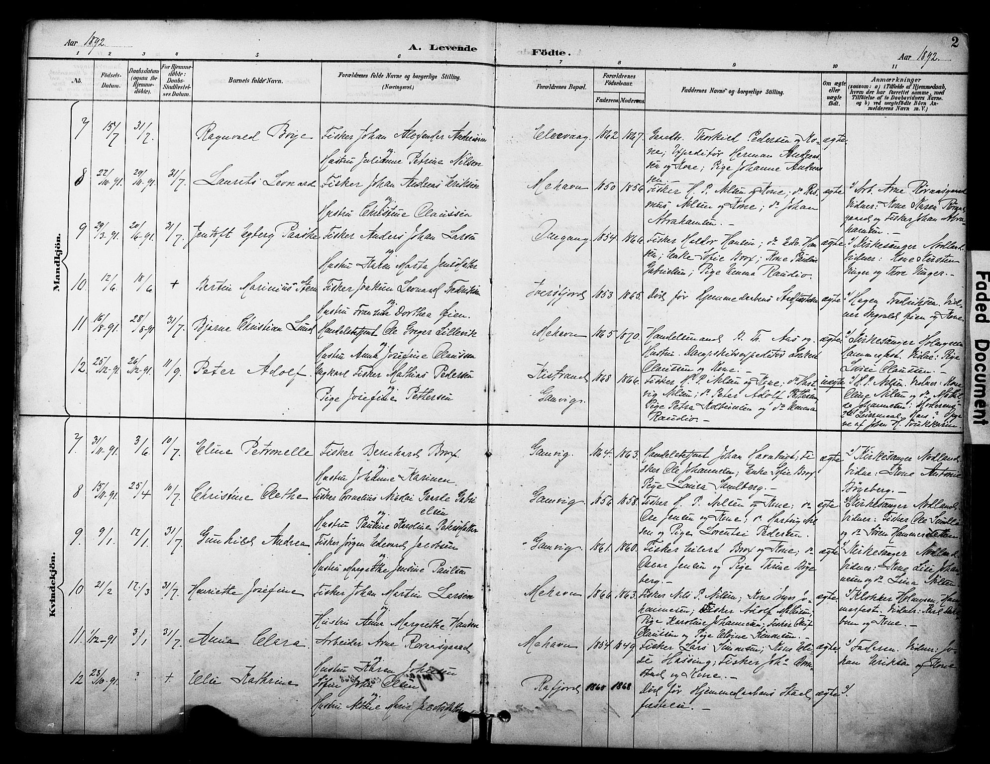 Tana sokneprestkontor, SATØ/S-1334/H/Ha/L0006kirke: Parish register (official) no. 6, 1892-1908, p. 2