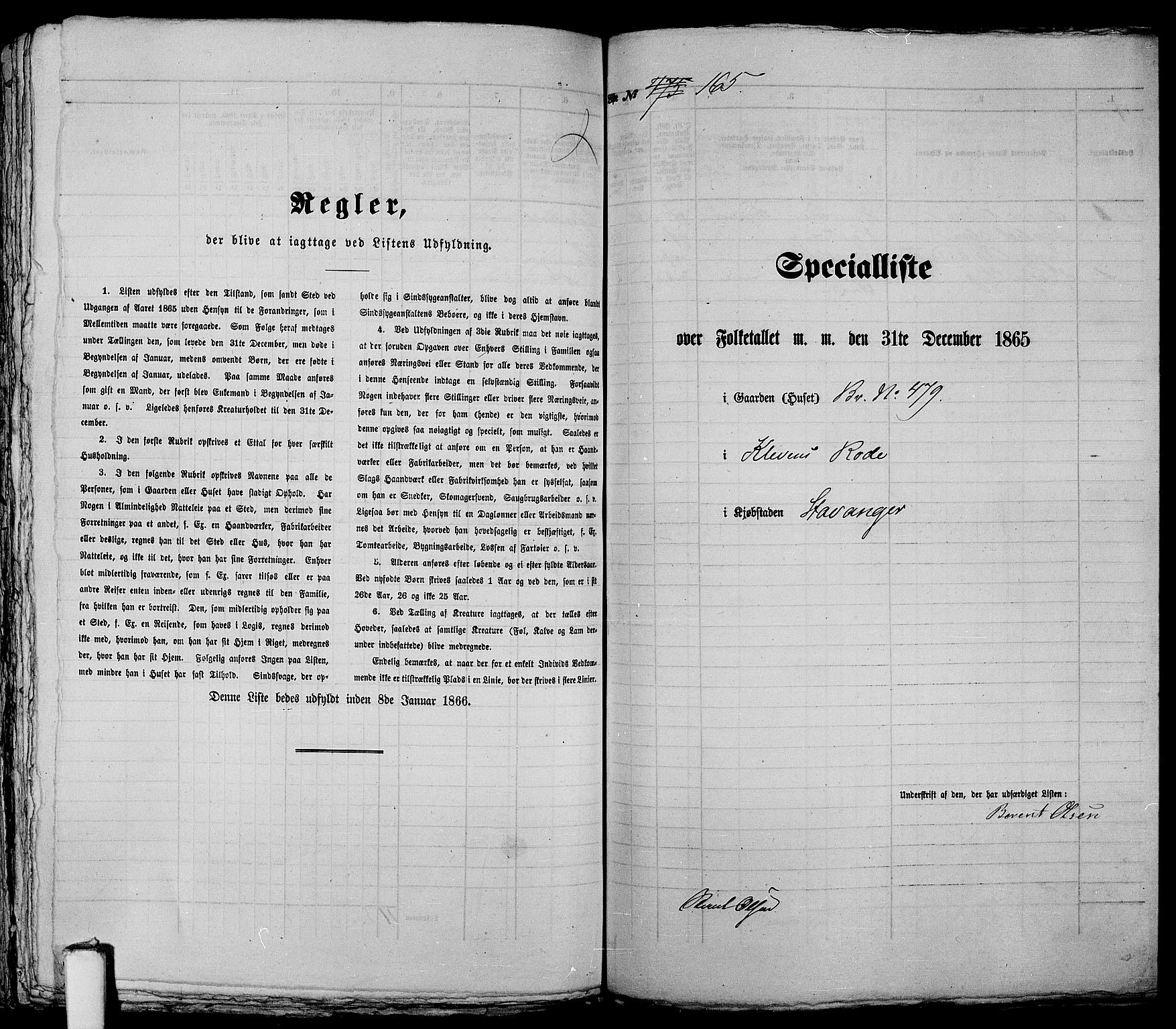RA, 1865 census for Stavanger, 1865, p. 354
