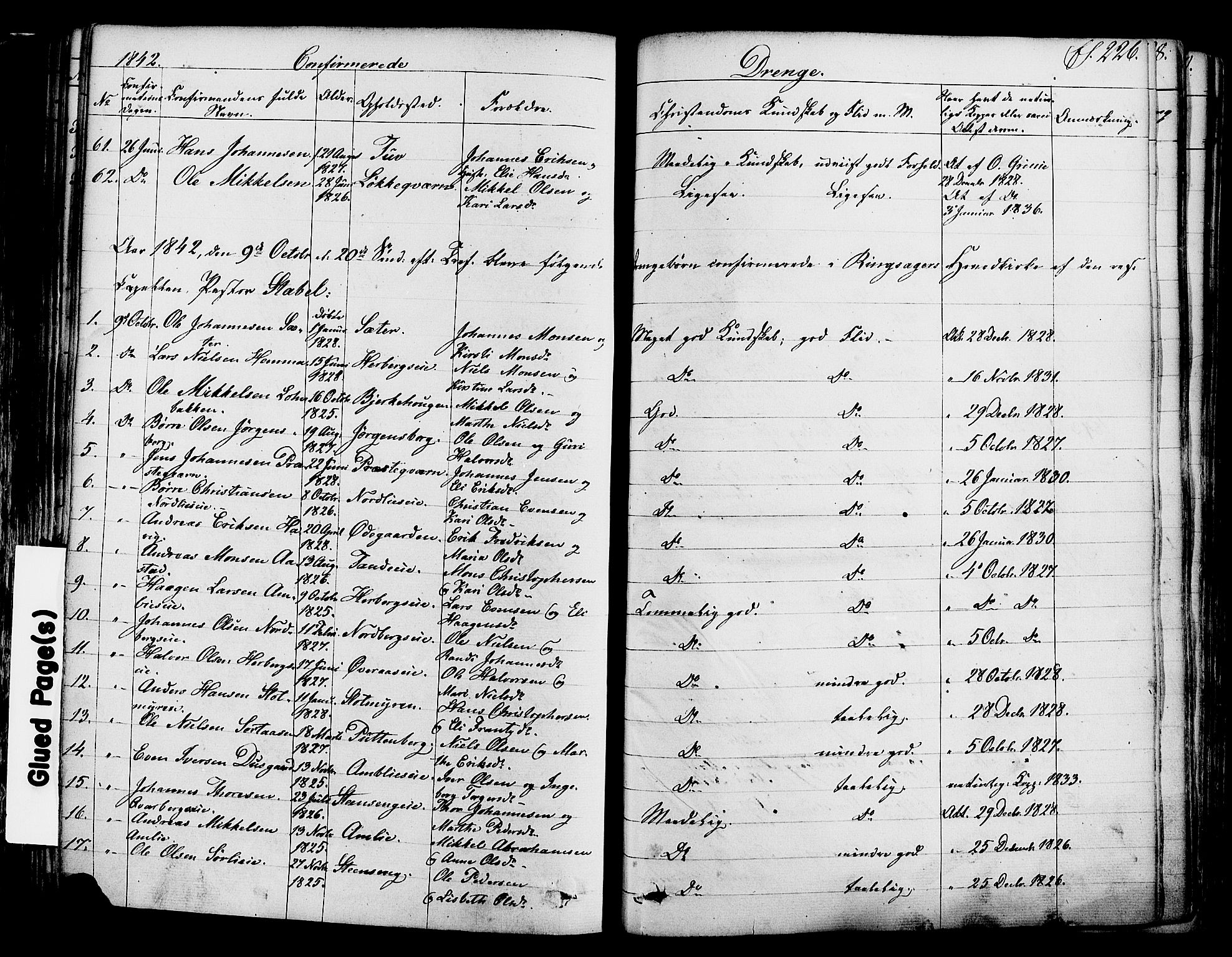 Ringsaker prestekontor, SAH/PREST-014/K/Ka/L0008: Parish register (official) no. 8, 1837-1850, p. 226