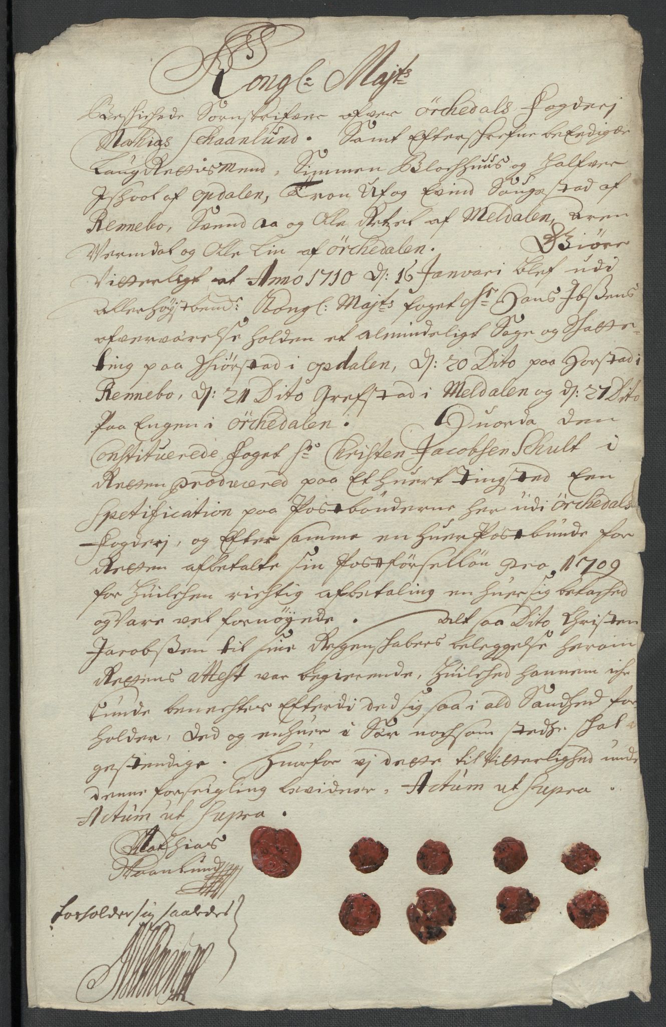 Rentekammeret inntil 1814, Reviderte regnskaper, Fogderegnskap, AV/RA-EA-4092/R60/L3959: Fogderegnskap Orkdal og Gauldal, 1709, p. 333