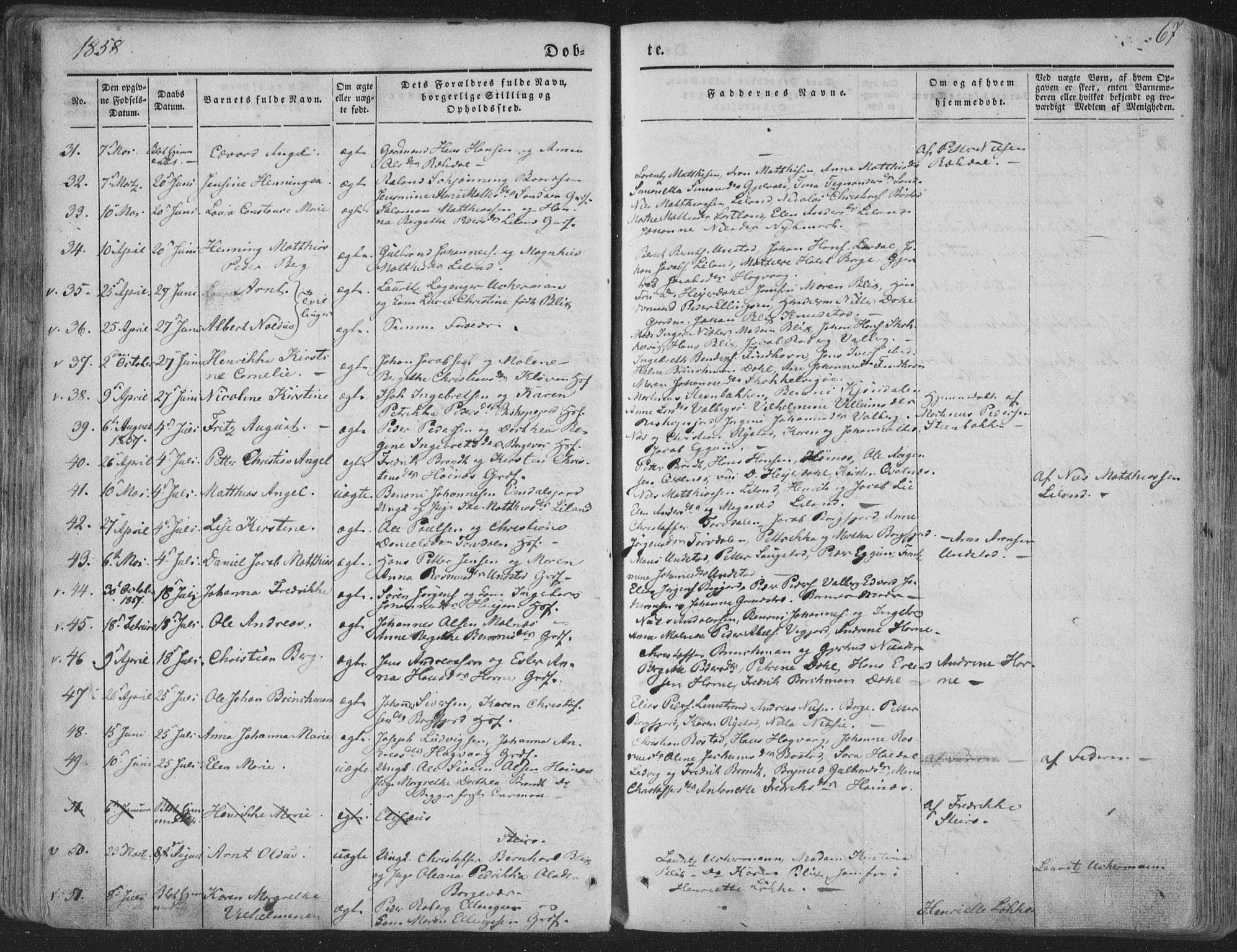 Ministerialprotokoller, klokkerbøker og fødselsregistre - Nordland, SAT/A-1459/880/L1131: Parish register (official) no. 880A05, 1844-1868, p. 67