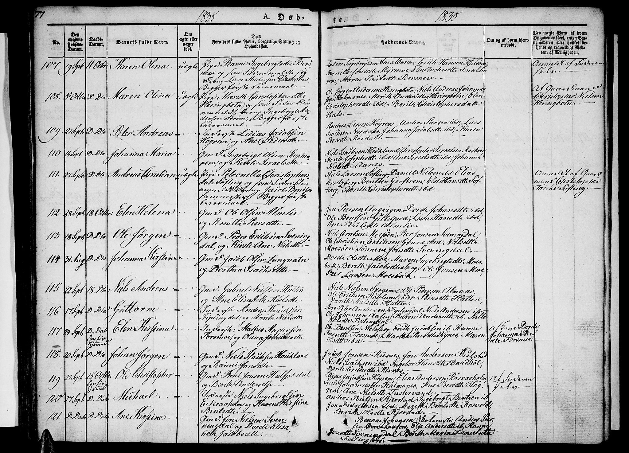 Ministerialprotokoller, klokkerbøker og fødselsregistre - Nordland, SAT/A-1459/820/L0289: Parish register (official) no. 820A10, 1826-1845, p. 77