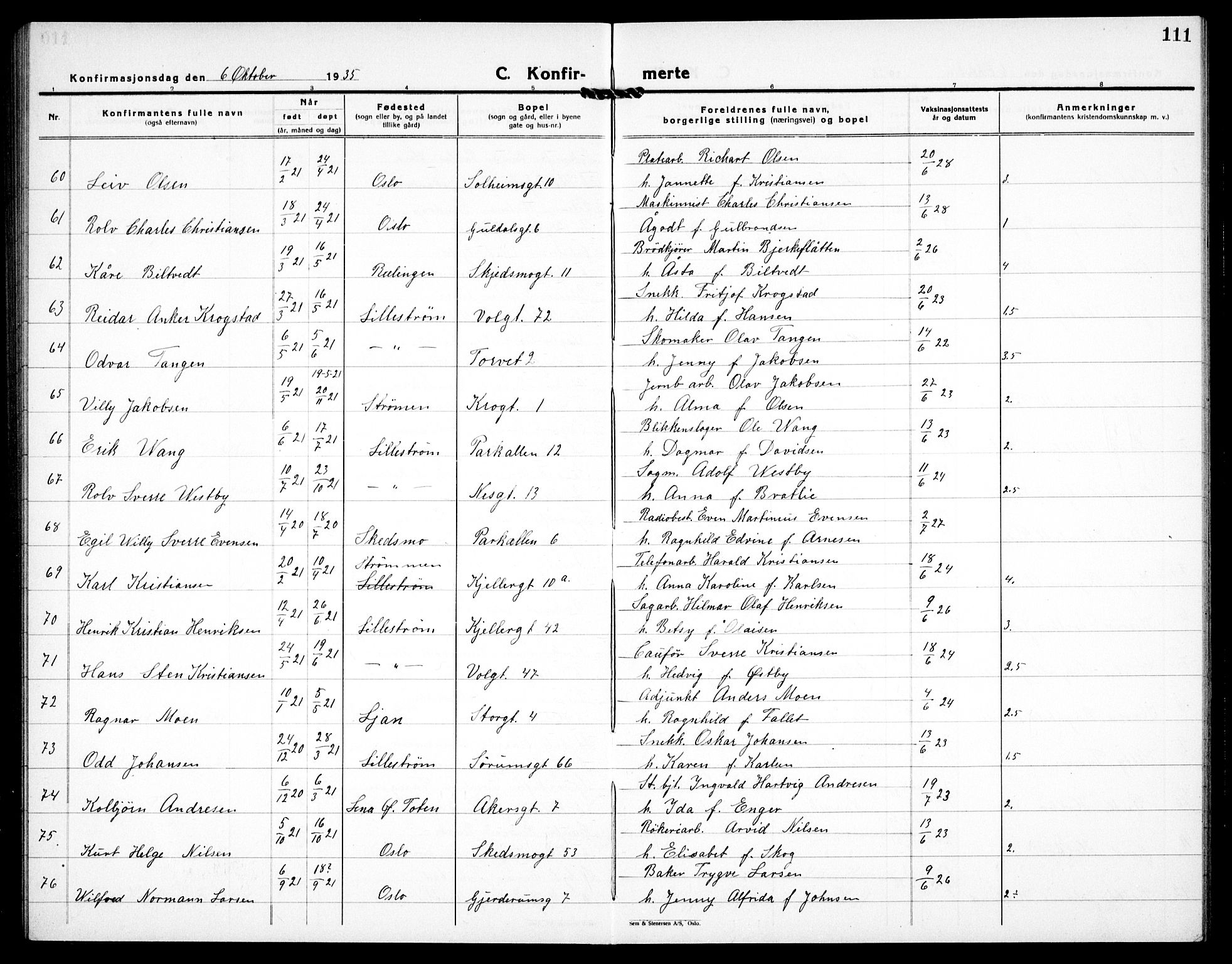 Skedsmo prestekontor Kirkebøker, AV/SAO-A-10033a/G/Gc/L0003: Parish register (copy) no. III 4, 1926-1939, p. 111