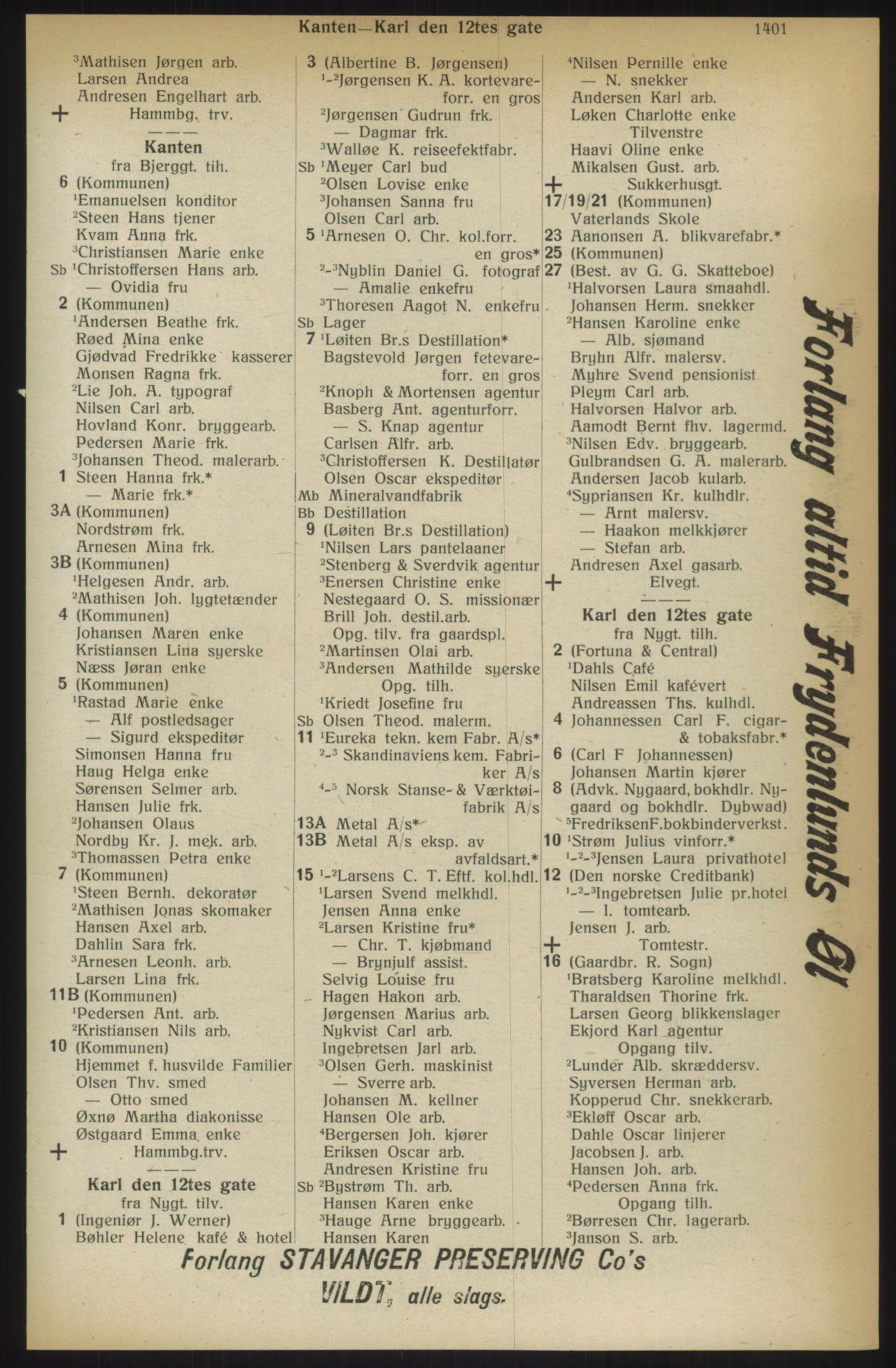 Kristiania/Oslo adressebok, PUBL/-, 1914, p. 1401