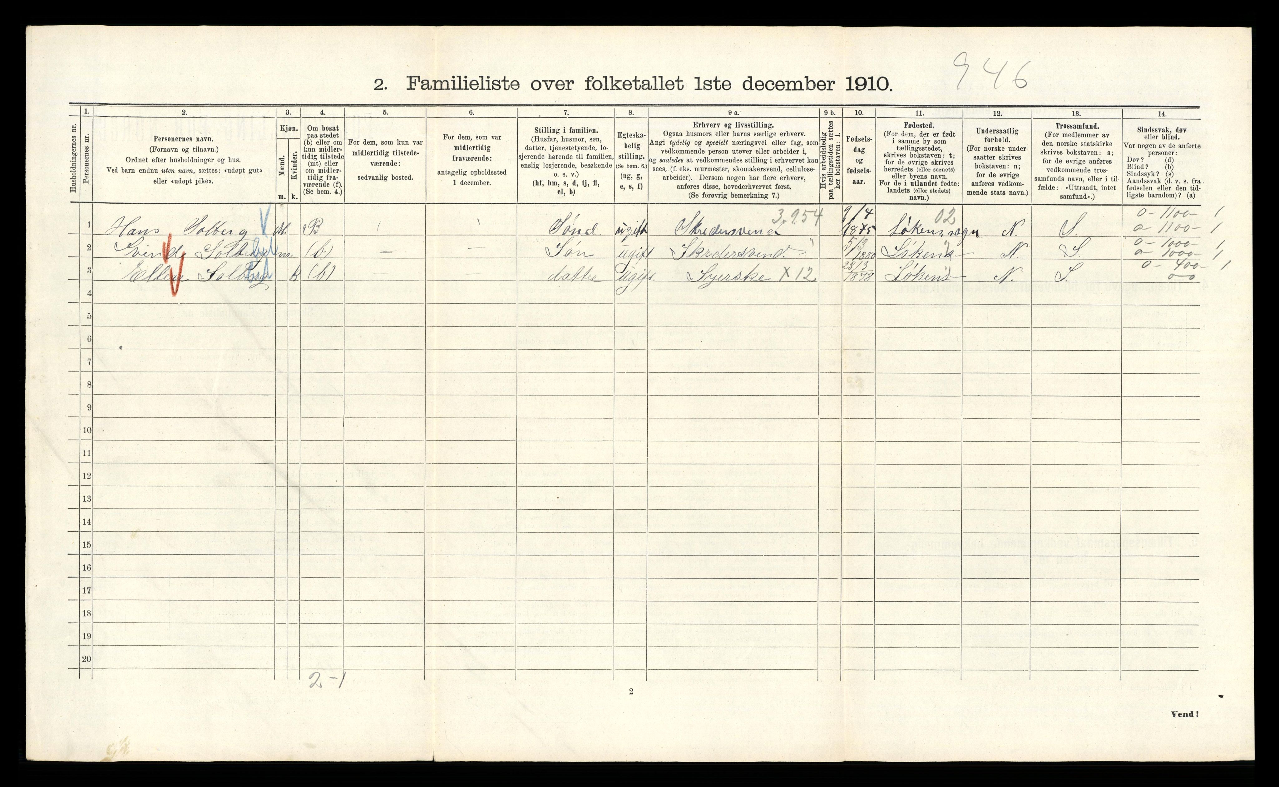 RA, 1910 census for Kristiania, 1910, p. 69526