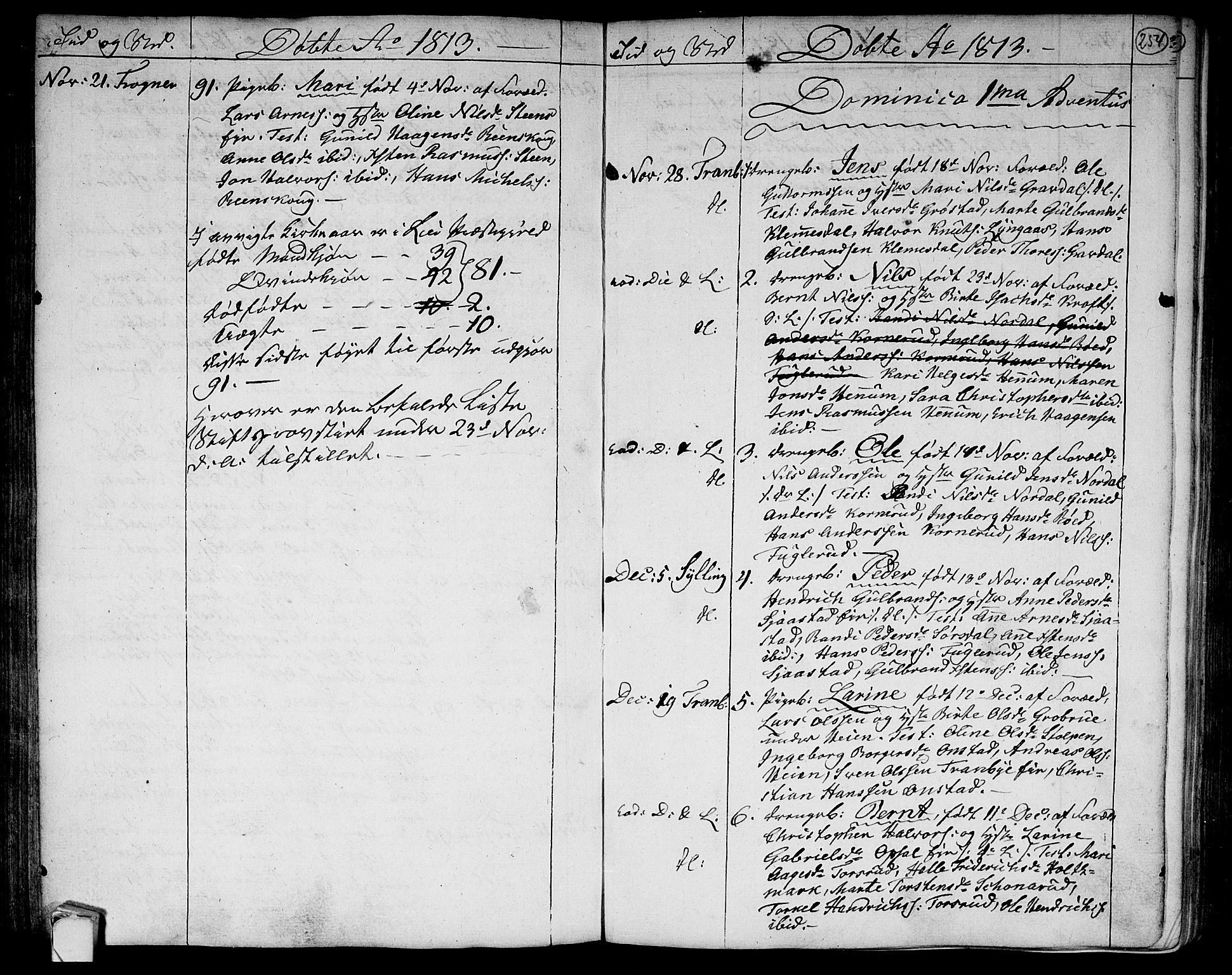 Lier kirkebøker, AV/SAKO-A-230/F/Fa/L0007: Parish register (official) no. I 7, 1794-1813, p. 254