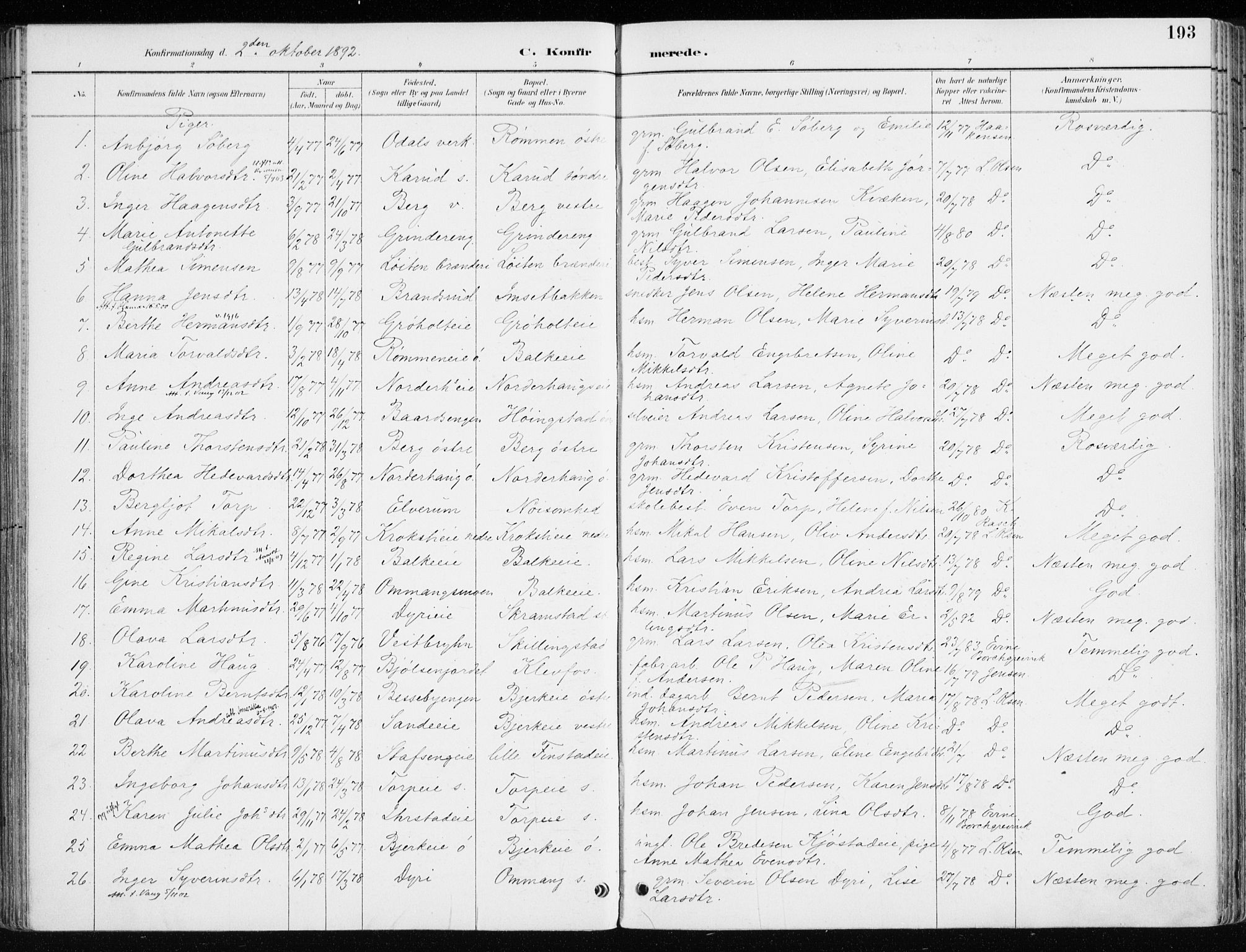 Løten prestekontor, AV/SAH-PREST-022/K/Ka/L0010: Parish register (official) no. 10, 1892-1907, p. 193