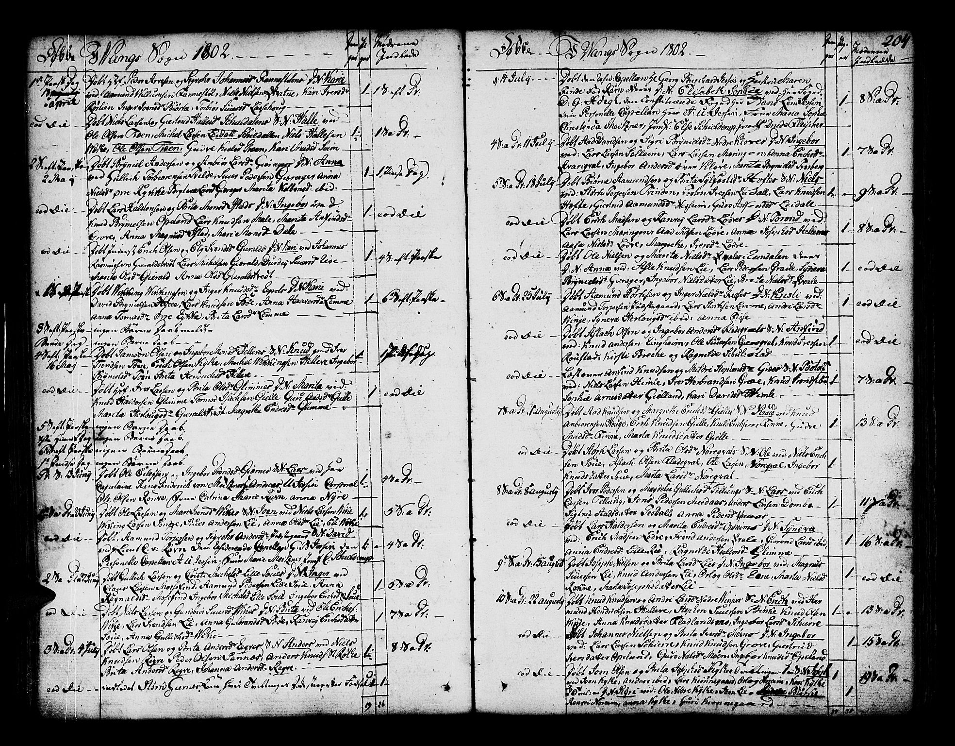 Voss sokneprestembete, SAB/A-79001/H/Haa: Parish register (official) no. A 9, 1780-1810, p. 204