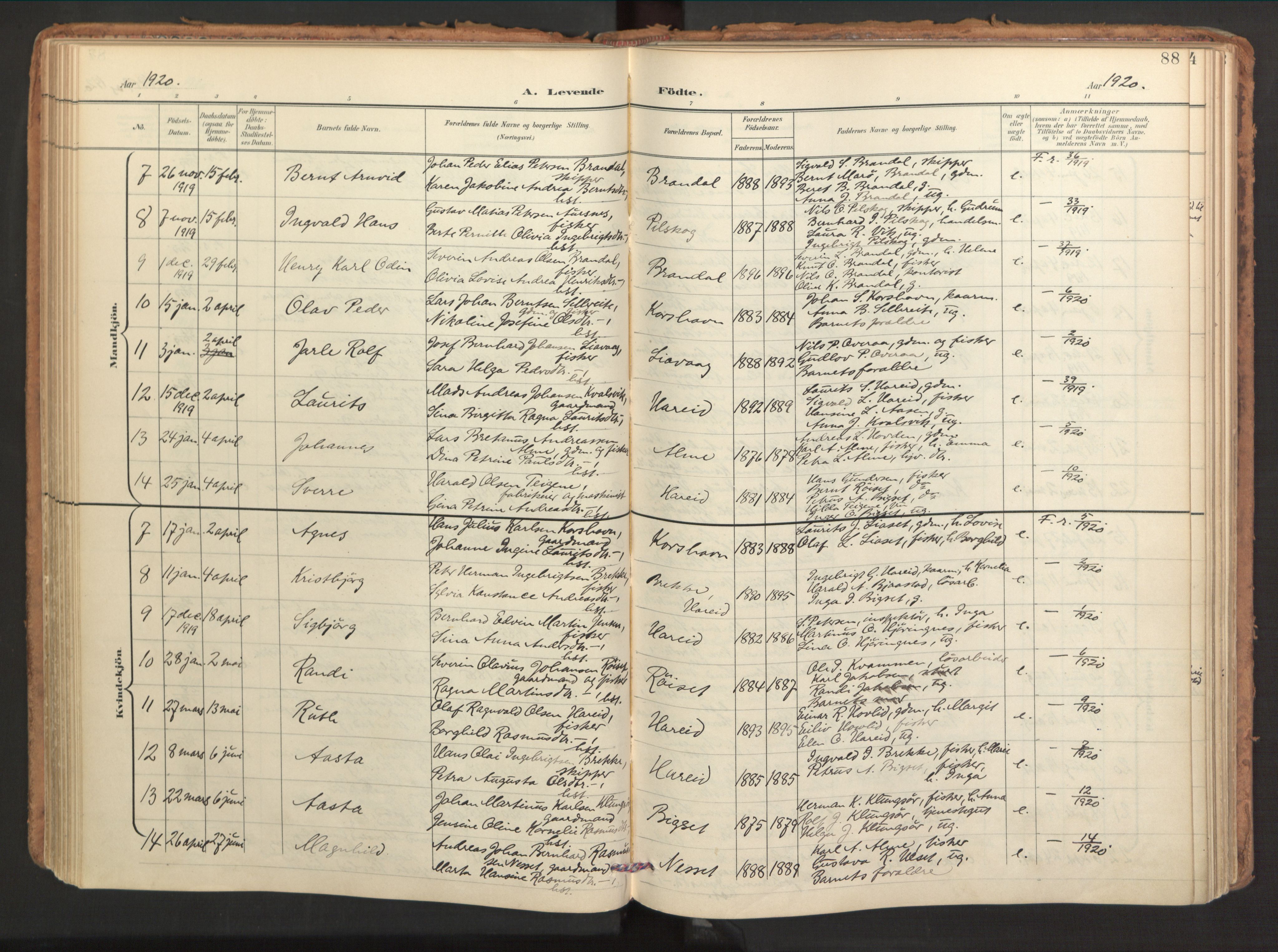 Ministerialprotokoller, klokkerbøker og fødselsregistre - Møre og Romsdal, AV/SAT-A-1454/510/L0123: Parish register (official) no. 510A03, 1898-1922, p. 88