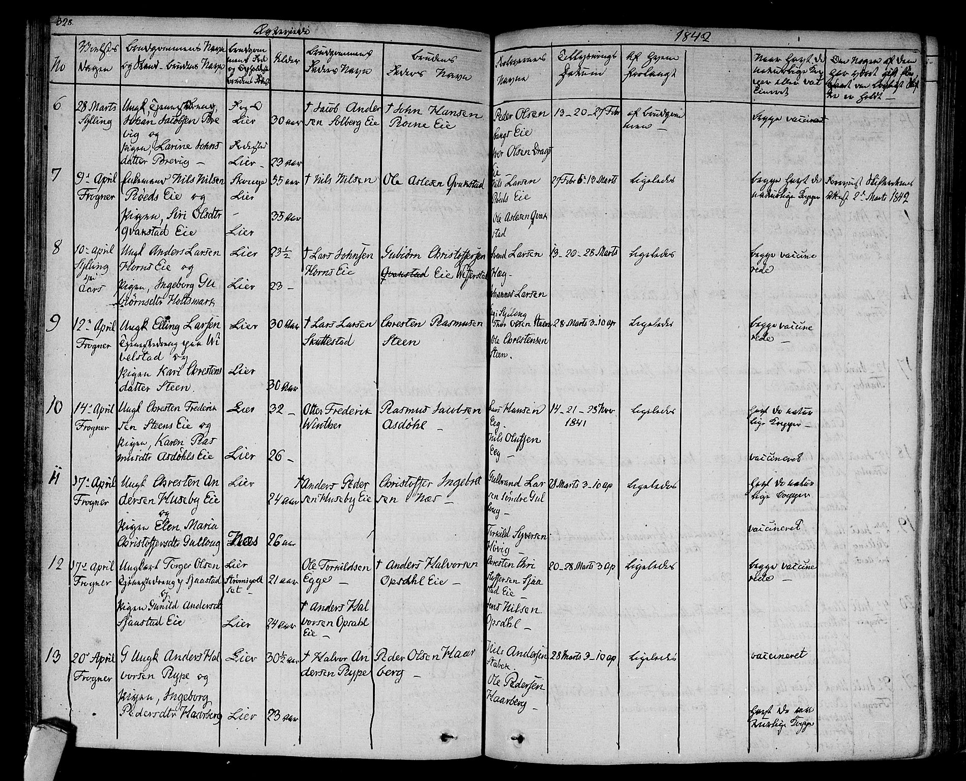 Lier kirkebøker, AV/SAKO-A-230/F/Fa/L0010: Parish register (official) no. I 10, 1827-1843, p. 328