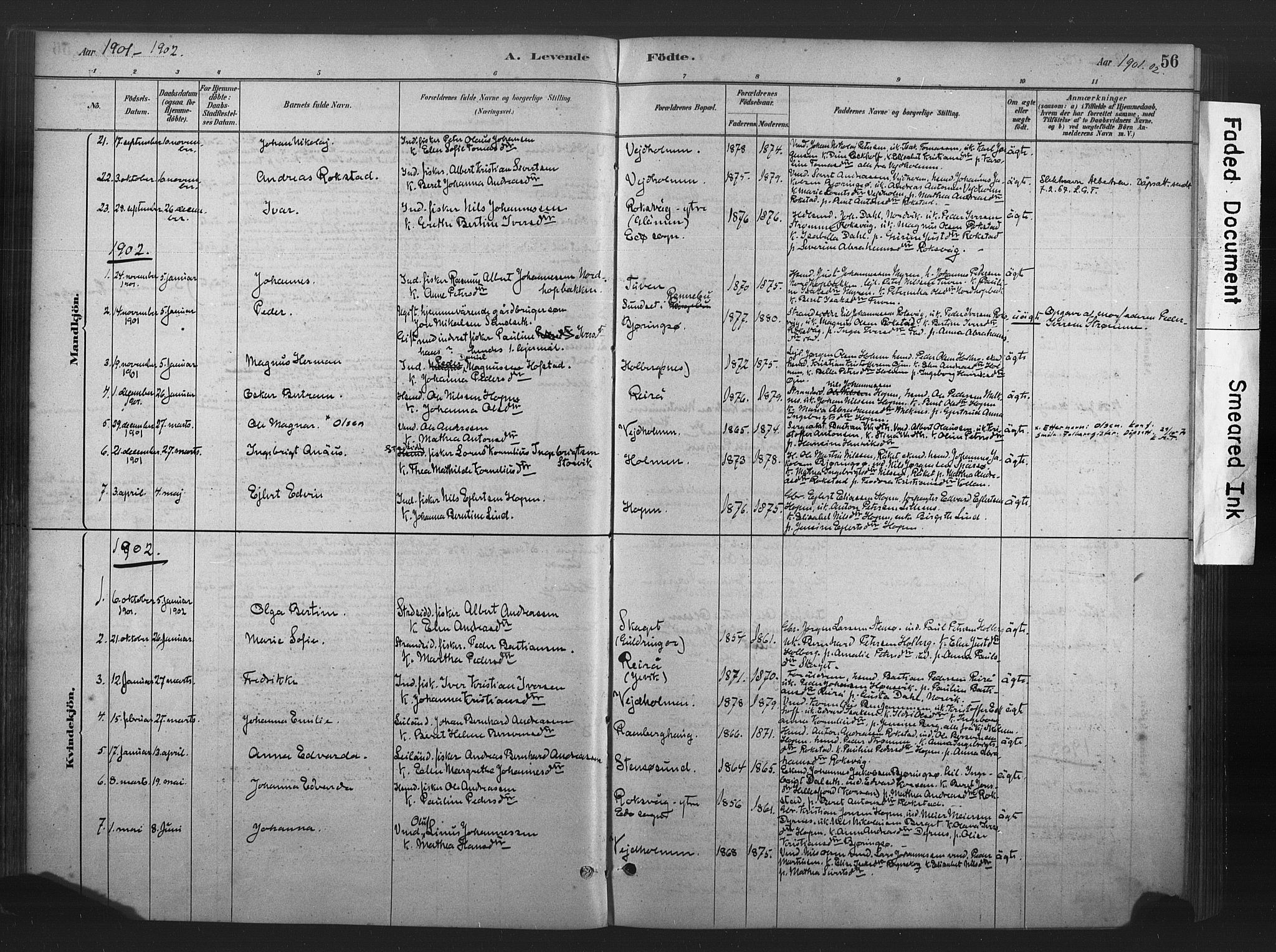 Ministerialprotokoller, klokkerbøker og fødselsregistre - Møre og Romsdal, AV/SAT-A-1454/583/L0954: Parish register (official) no. 583A01, 1880-1906, p. 56