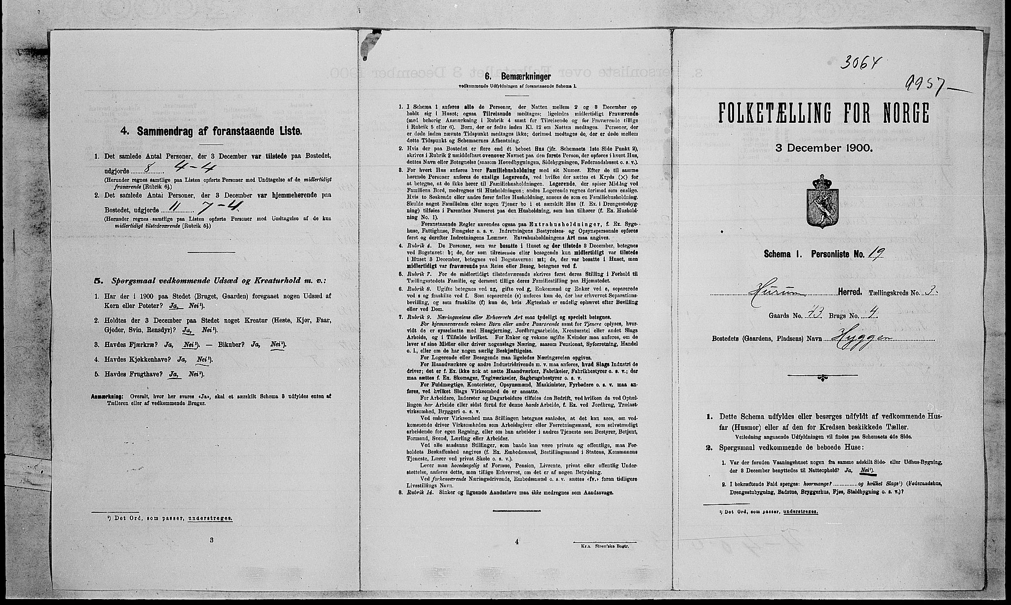 RA, 1900 census for Hurum, 1900, p. 41