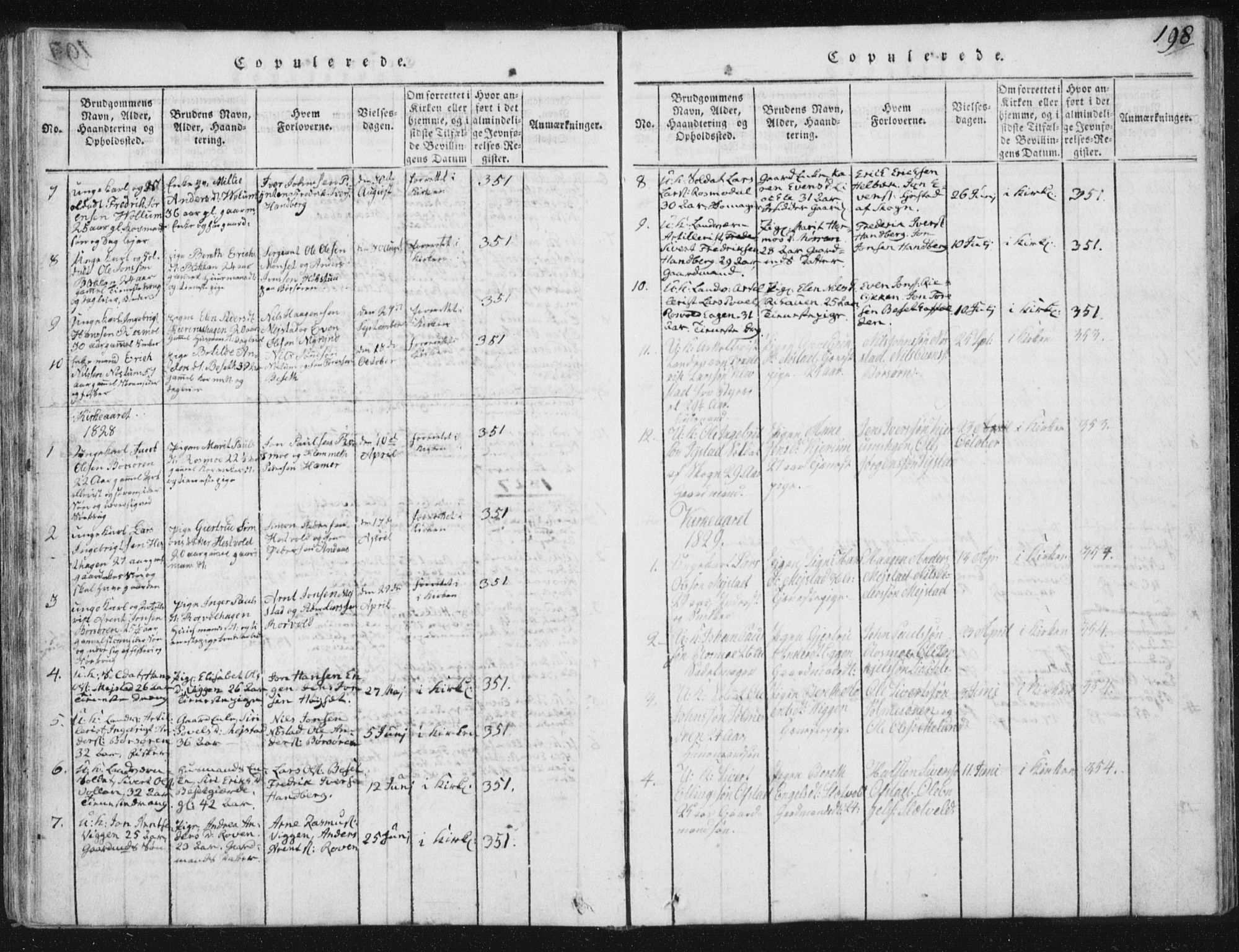 Ministerialprotokoller, klokkerbøker og fødselsregistre - Sør-Trøndelag, SAT/A-1456/665/L0770: Parish register (official) no. 665A05, 1817-1829, p. 198