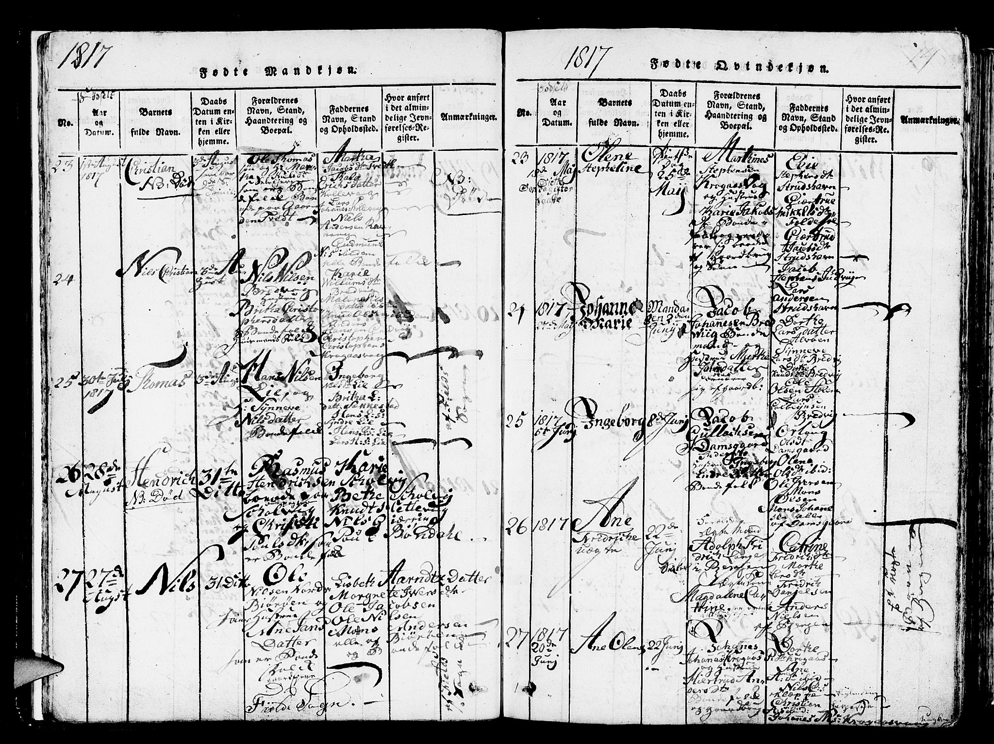 Askøy Sokneprestembete, AV/SAB-A-74101/H/Ha/Hab/Haba/L0002: Parish register (copy) no. A 2, 1815-1846, p. 14