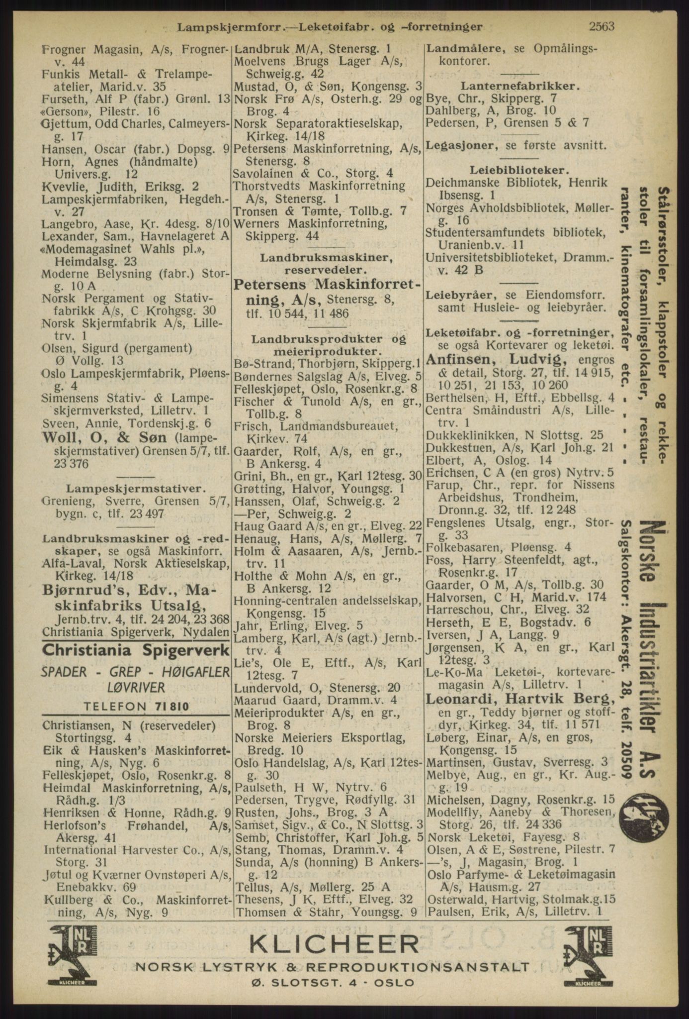 Kristiania/Oslo adressebok, PUBL/-, 1936, p. 2563