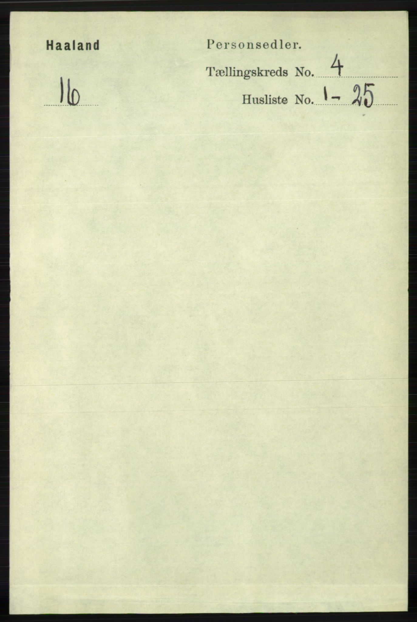 RA, 1891 census for 1124 Haaland, 1891, p. 2415