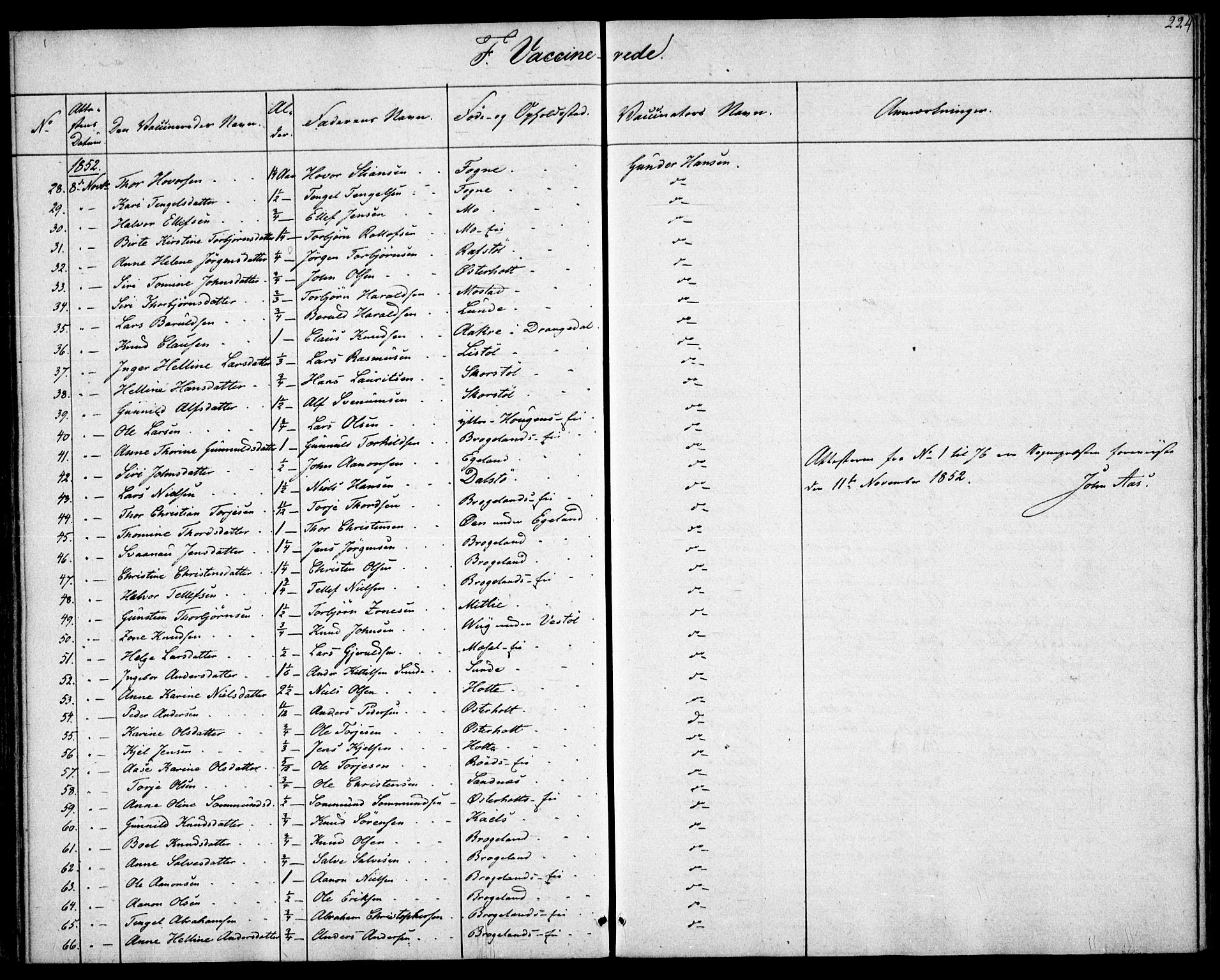 Gjerstad sokneprestkontor, SAK/1111-0014/F/Fa/Faa/L0006: Parish register (official) no. A 6, 1841-1857, p. 224