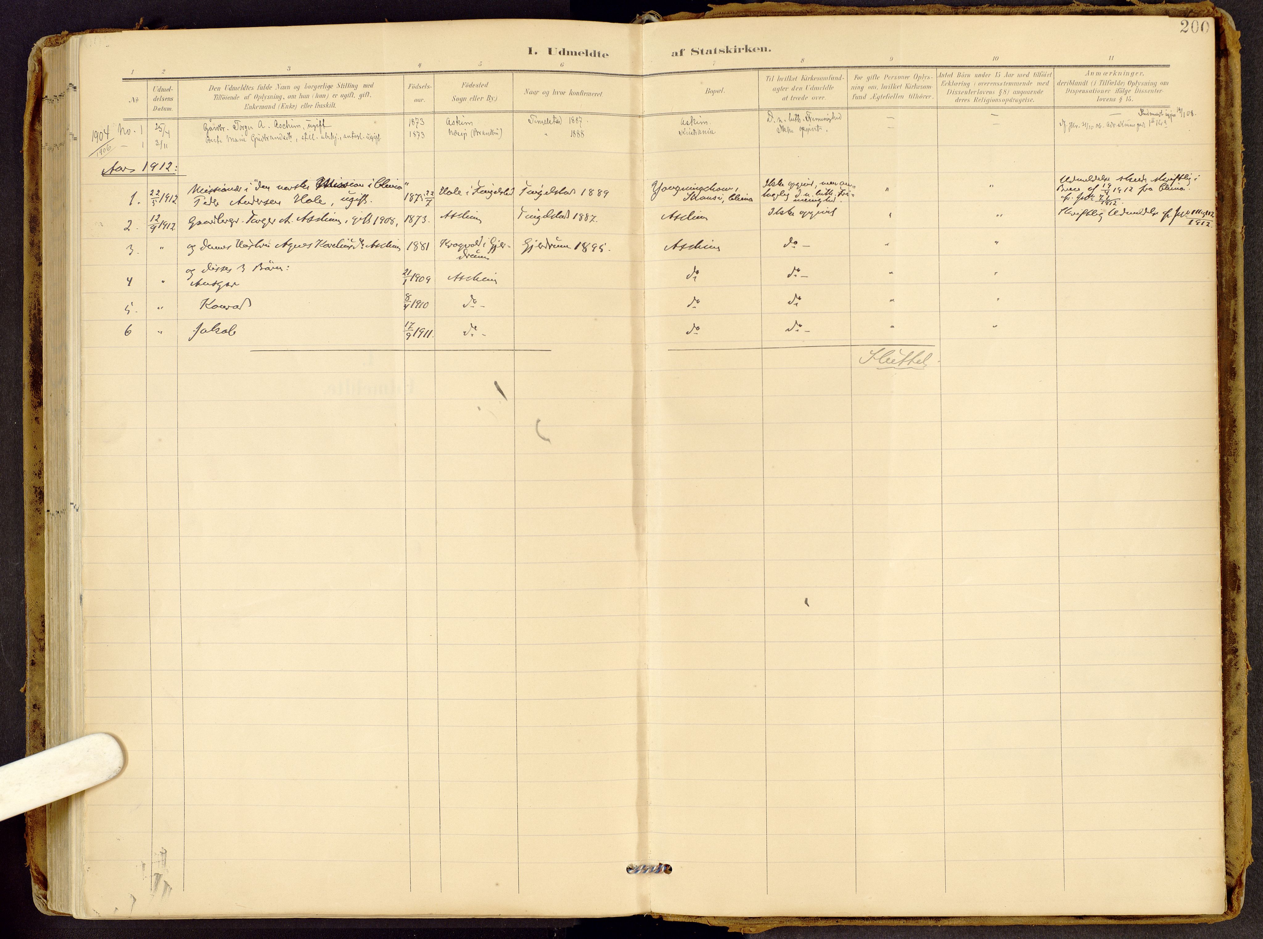 Brandbu prestekontor, SAH/PREST-114/H/Ha/Haa/L0002: Parish register (official) no. 2, 1899-1914, p. 200