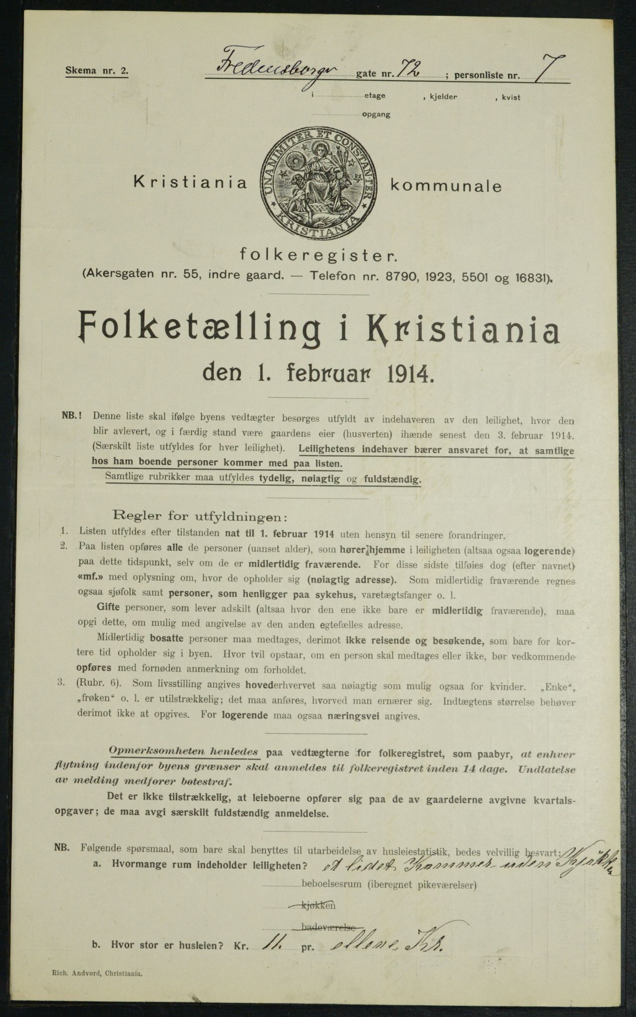 OBA, Municipal Census 1914 for Kristiania, 1914, p. 26667