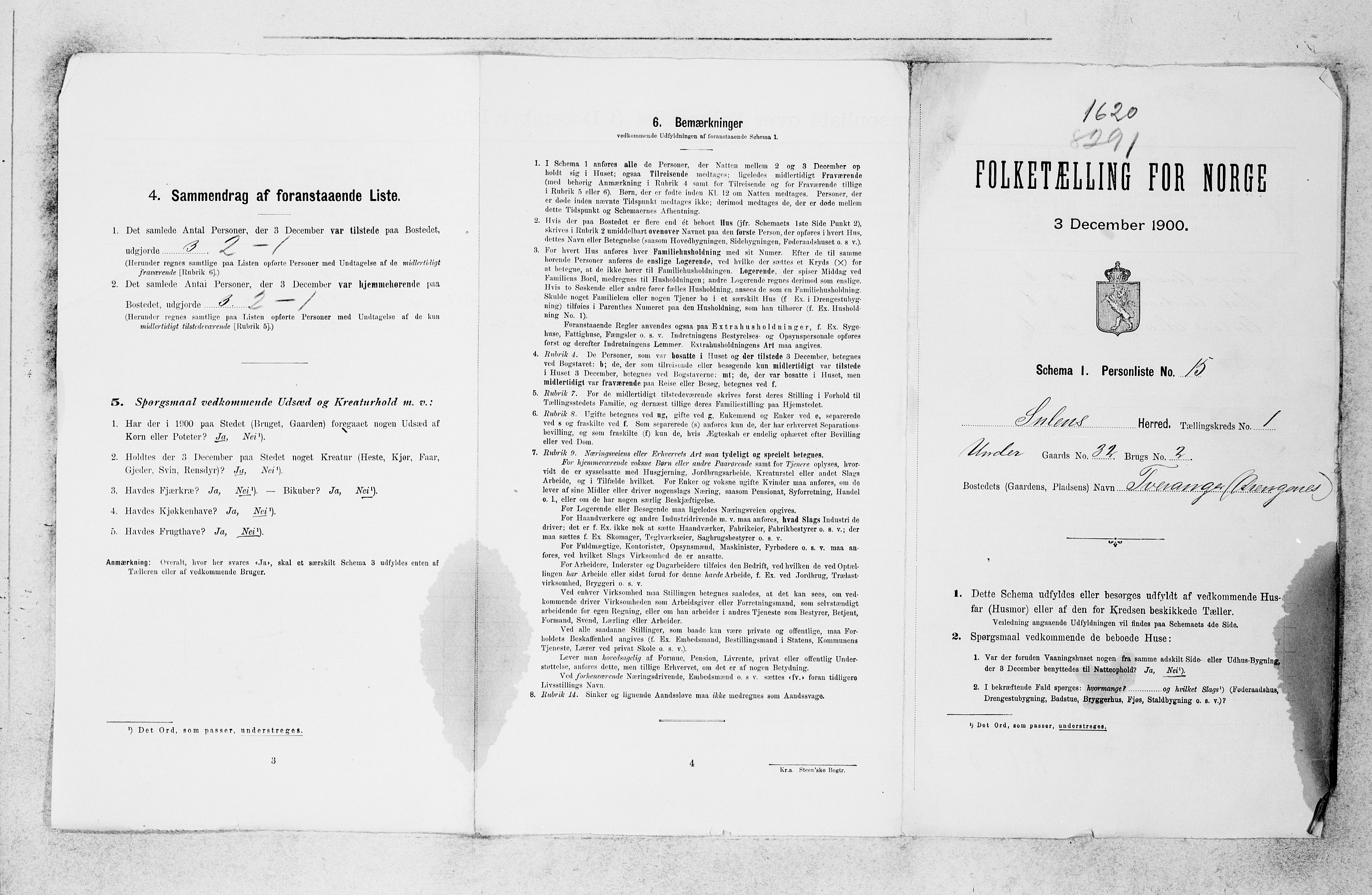 SAB, 1900 census for Solund, 1900, p. 24