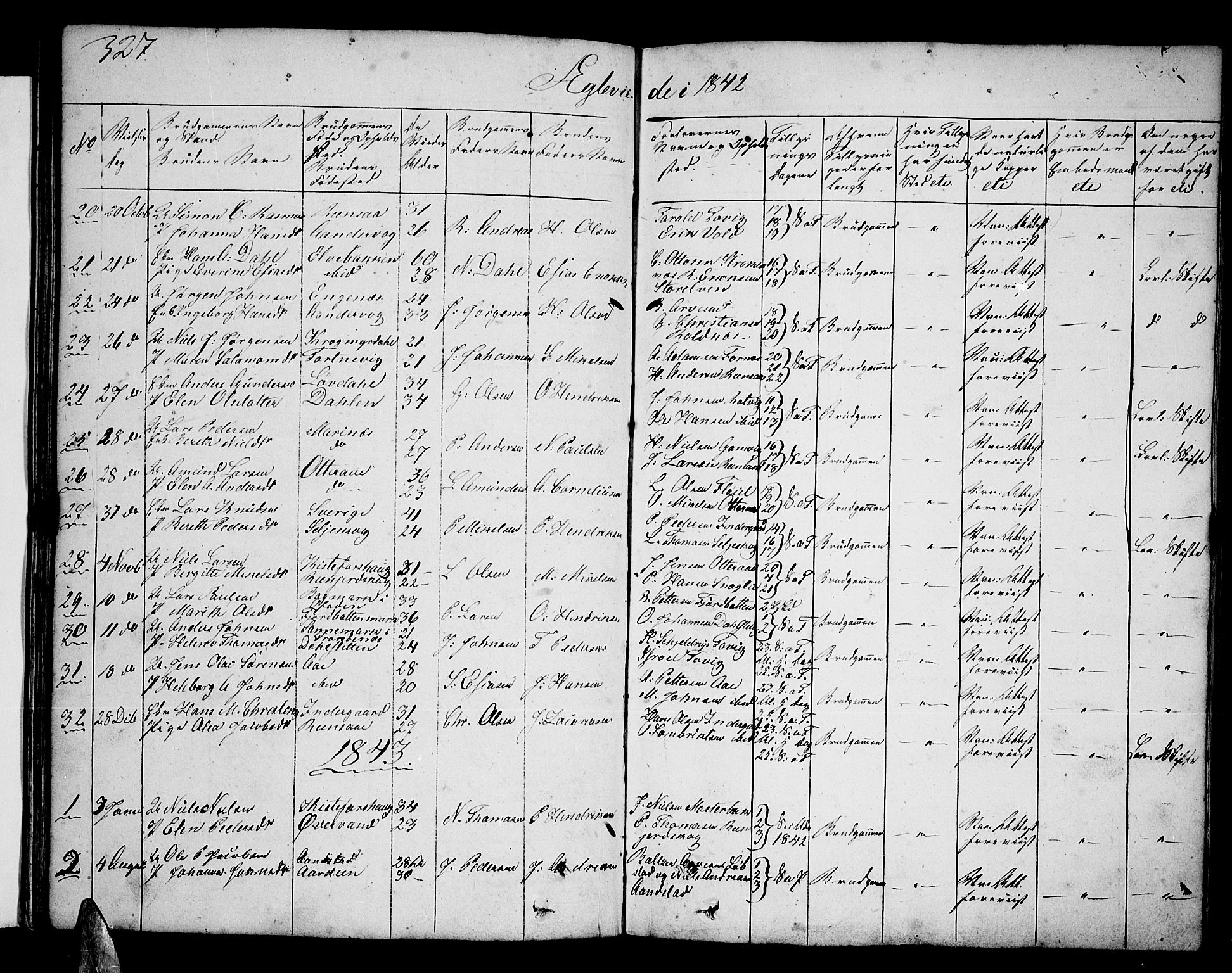Ibestad sokneprestembete, SATØ/S-0077/H/Ha/Hab/L0003klokker: Parish register (copy) no. 3, 1833-1852, p. 327