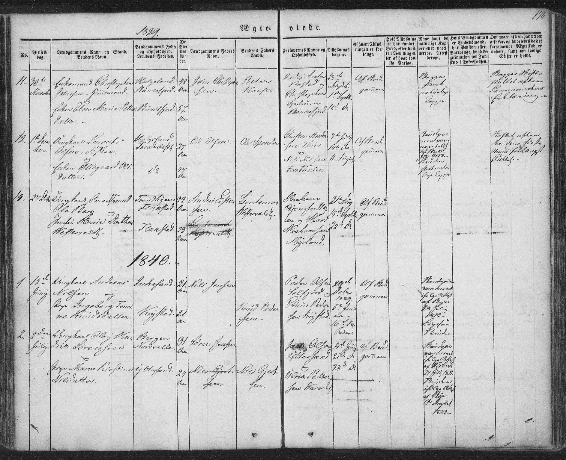 Ministerialprotokoller, klokkerbøker og fødselsregistre - Nordland, AV/SAT-A-1459/885/L1202: Parish register (official) no. 885A03, 1838-1859, p. 176