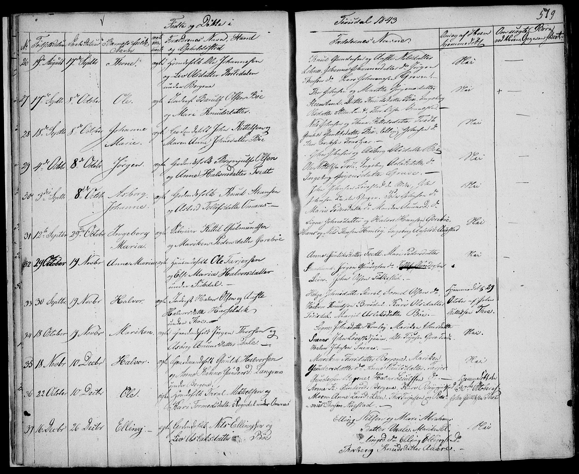 Drangedal kirkebøker, SAKO/A-258/F/Fa/L0007b: Parish register (official) no. 7b, 1837-1856, p. 519