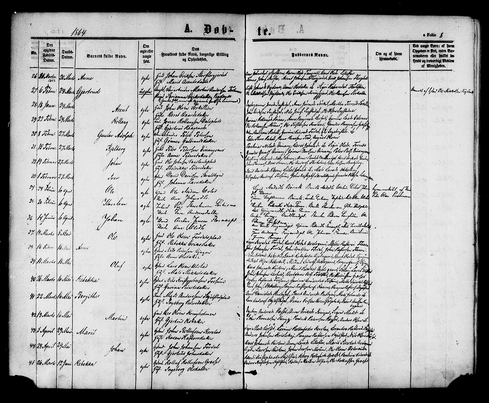 Ministerialprotokoller, klokkerbøker og fødselsregistre - Nord-Trøndelag, SAT/A-1458/703/L0029: Parish register (official) no. 703A02, 1863-1879, p. 8