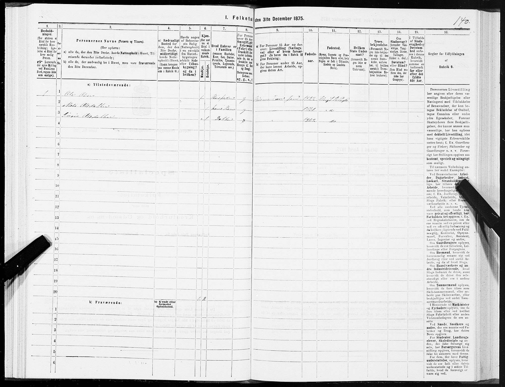 SAT, 1875 census for 1648P Støren, 1875, p. 5140