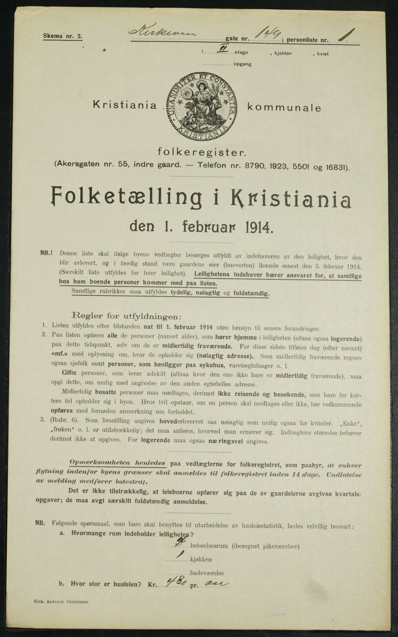 OBA, Municipal Census 1914 for Kristiania, 1914, p. 51424