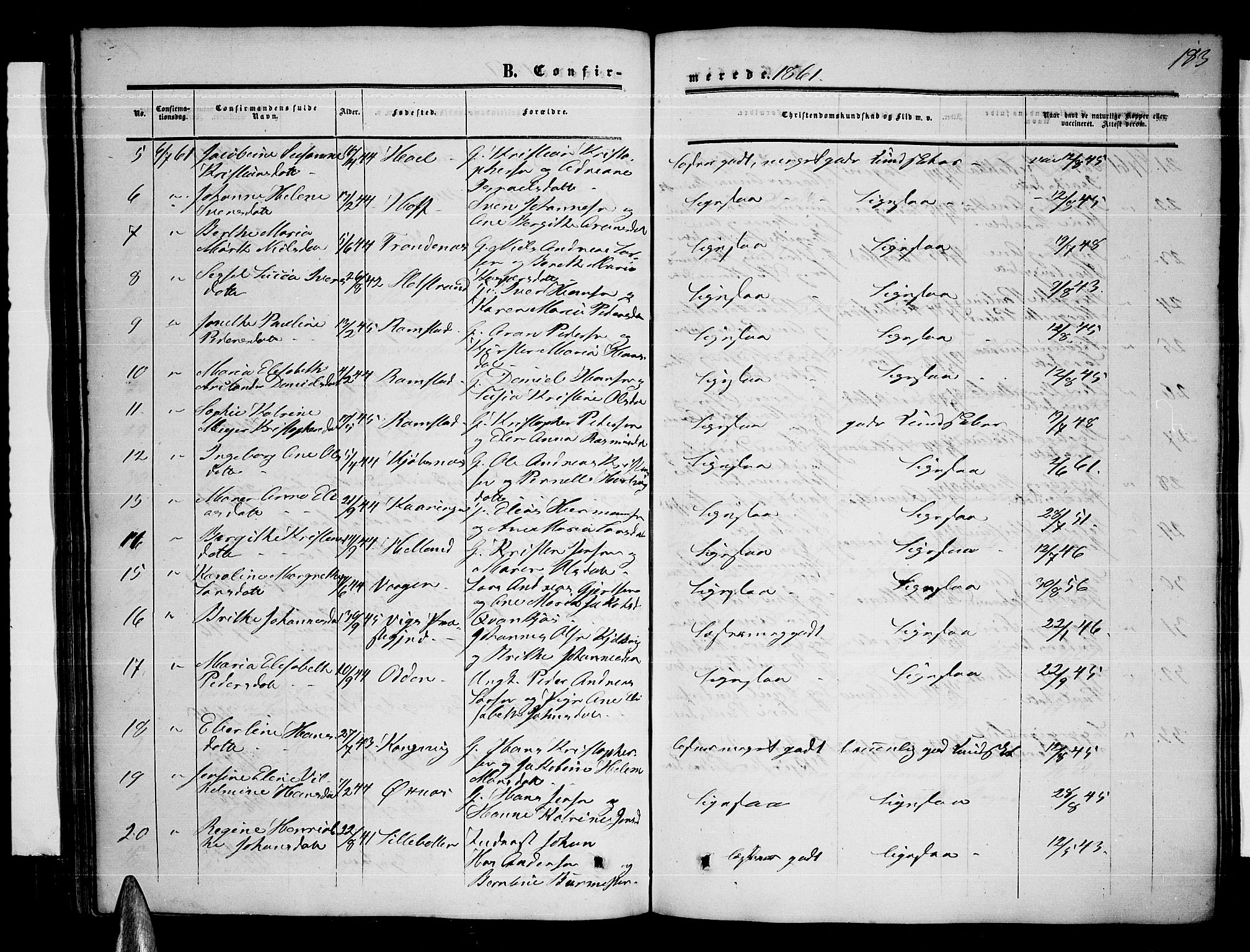 Ministerialprotokoller, klokkerbøker og fødselsregistre - Nordland, AV/SAT-A-1459/872/L1046: Parish register (copy) no. 872C02, 1852-1879, p. 183
