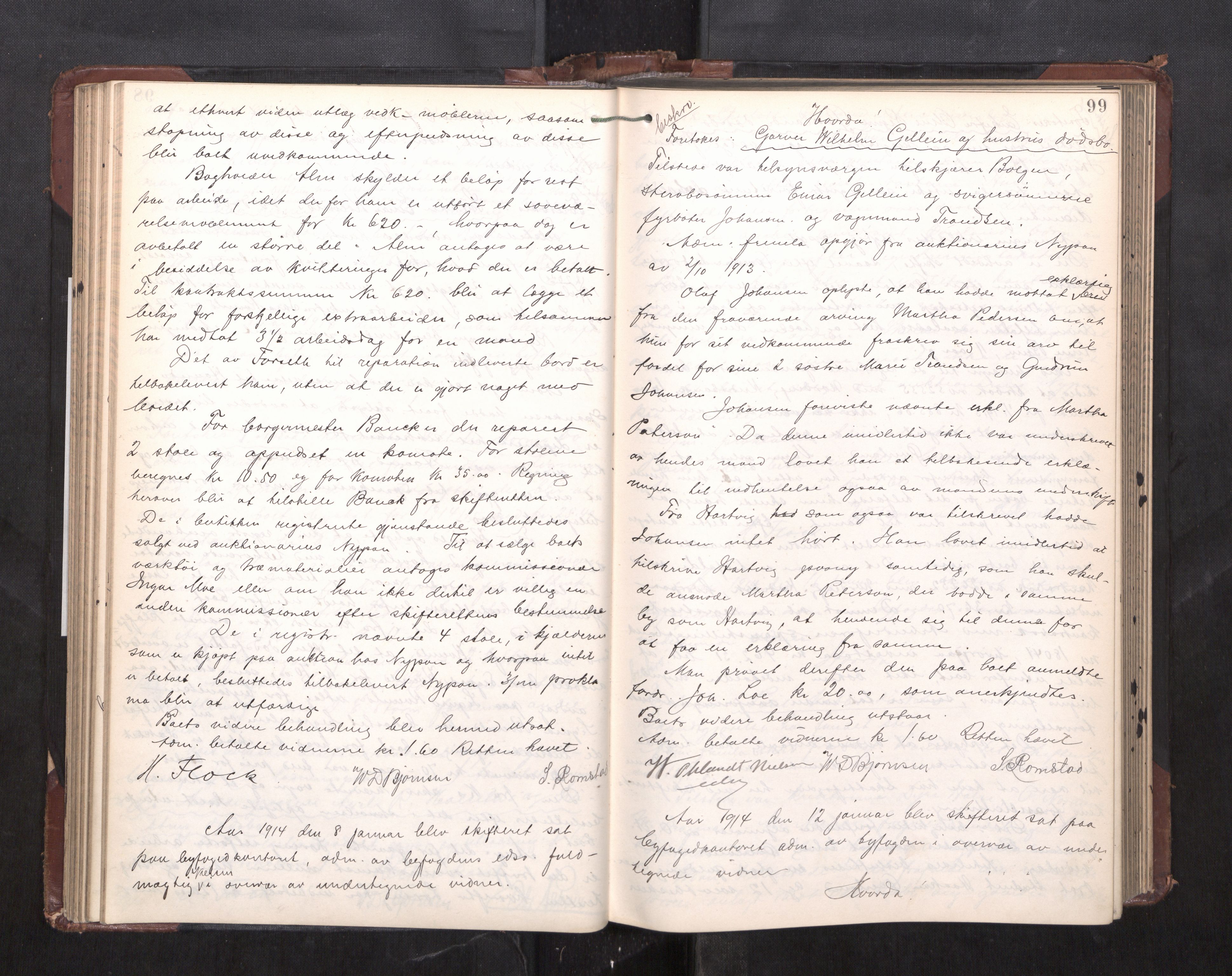 Trondheim byfogd, AV/SAT-A-0003/1/3/3C/L0028: Skifteregistreringsprotokoll - 17/1-29/1. (u/ register), 1913-1917, p. 99