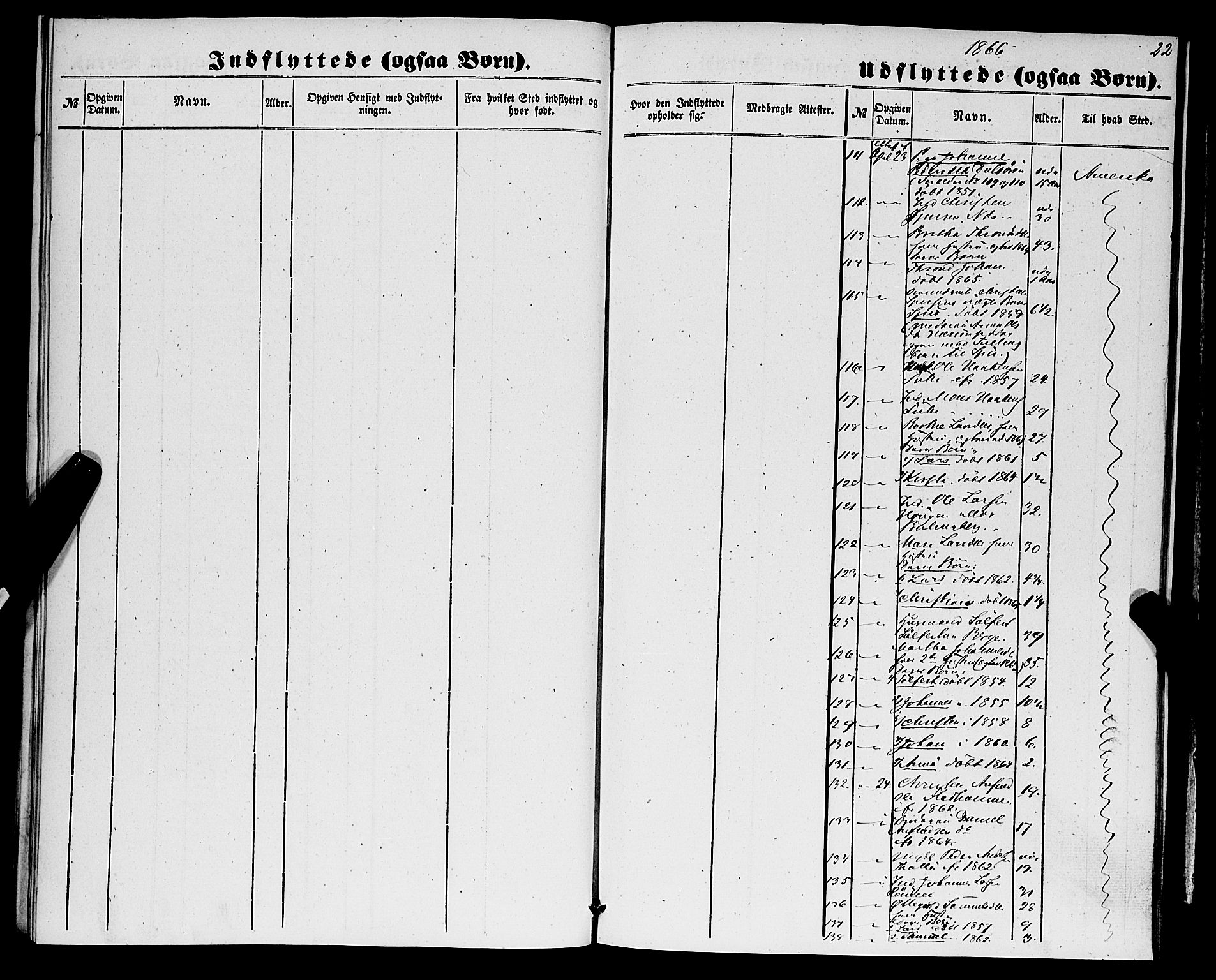Luster sokneprestembete, SAB/A-81101/H/Haa/Haaa/L0009: Parish register (official) no. A 9, 1856-1871, p. 22