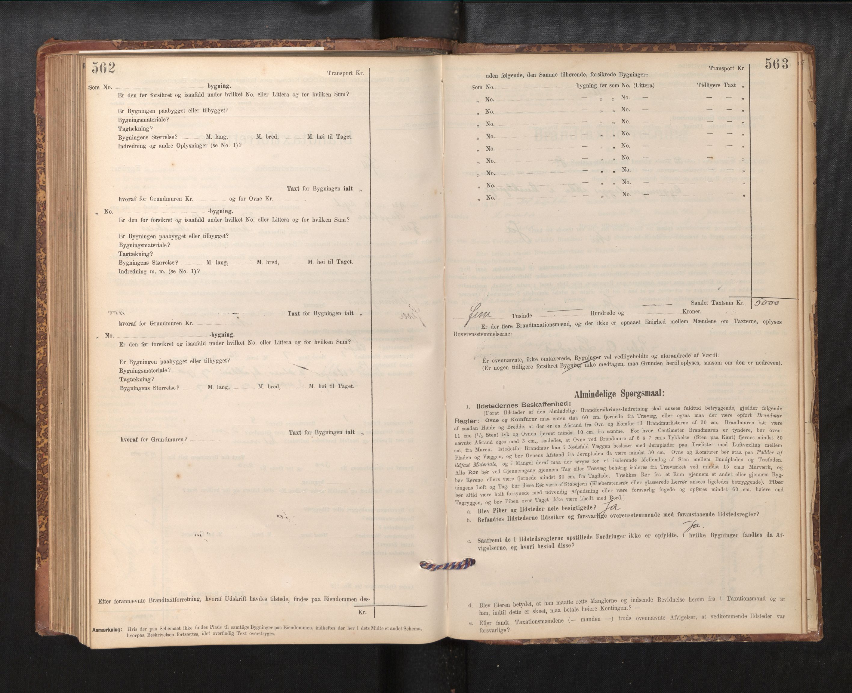 Lensmannen i Fjell, AV/SAB-A-32301/0012/L0005: Branntakstprotokoll, skjematakst, 1895-1931, p. 562-563